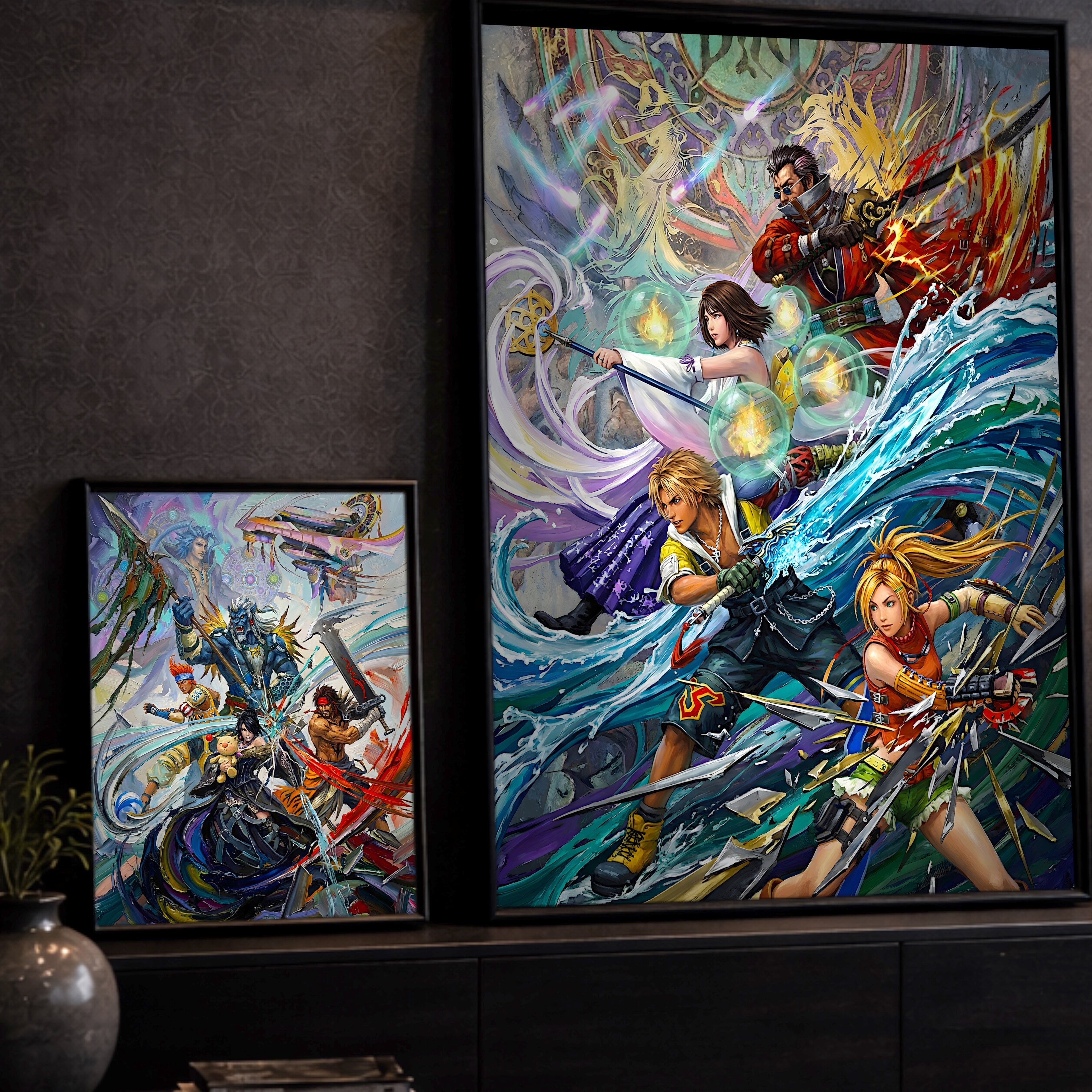 Final Fantasy X Ensemble Art Print – Pilgrimage & Guardians of Spira | FF10 Premium JRPG Wall Art