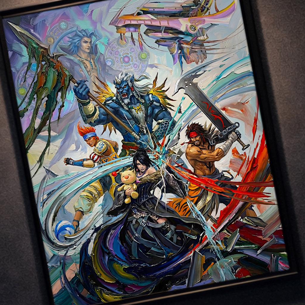 Final Fantasy X Ensemble Art Print – Pilgrimage & Guardians of Spira | FF10 Premium JRPG Wall Art