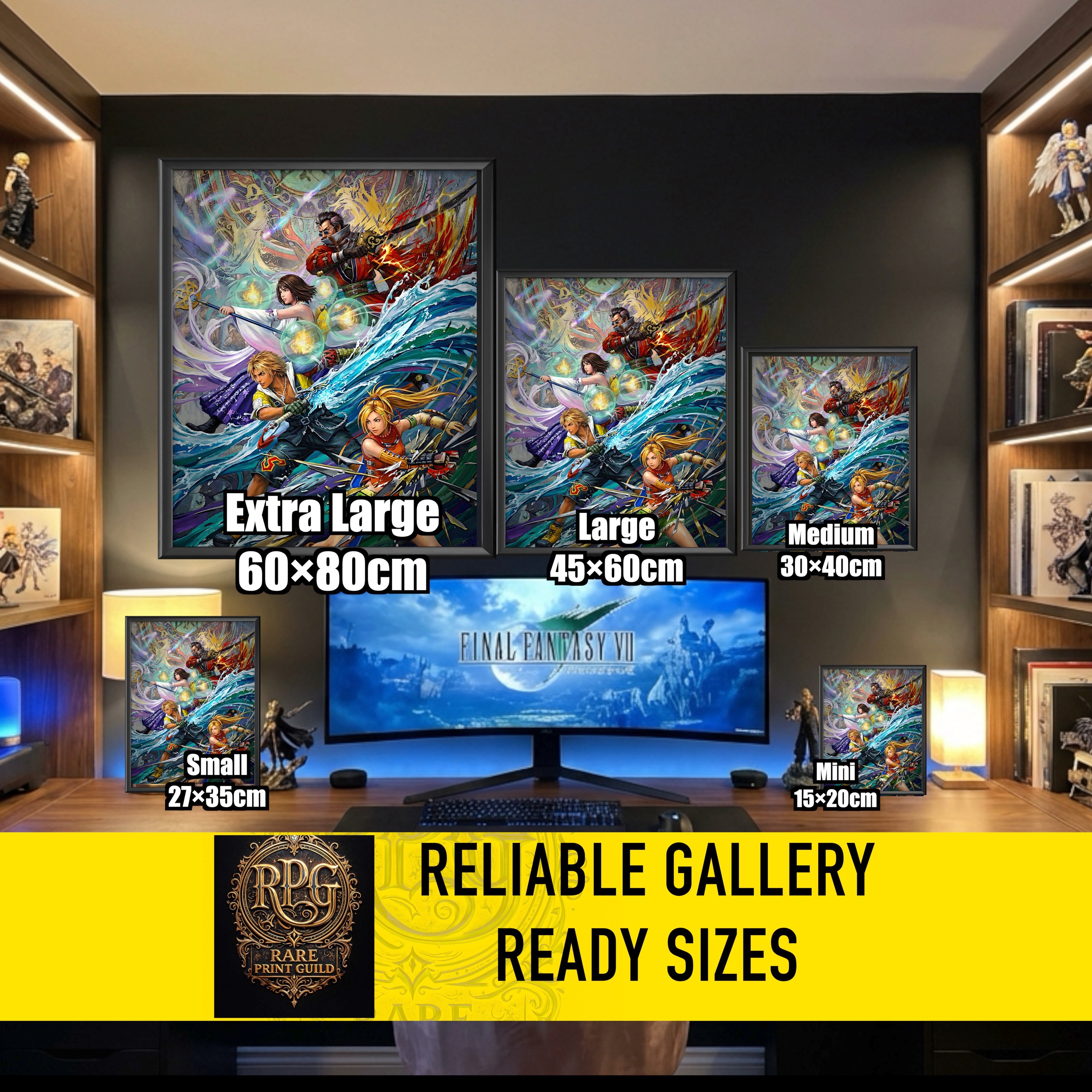 Final Fantasy X Ensemble Art Print – Pilgrimage & Guardians of Spira | FF10 Premium JRPG Wall Art