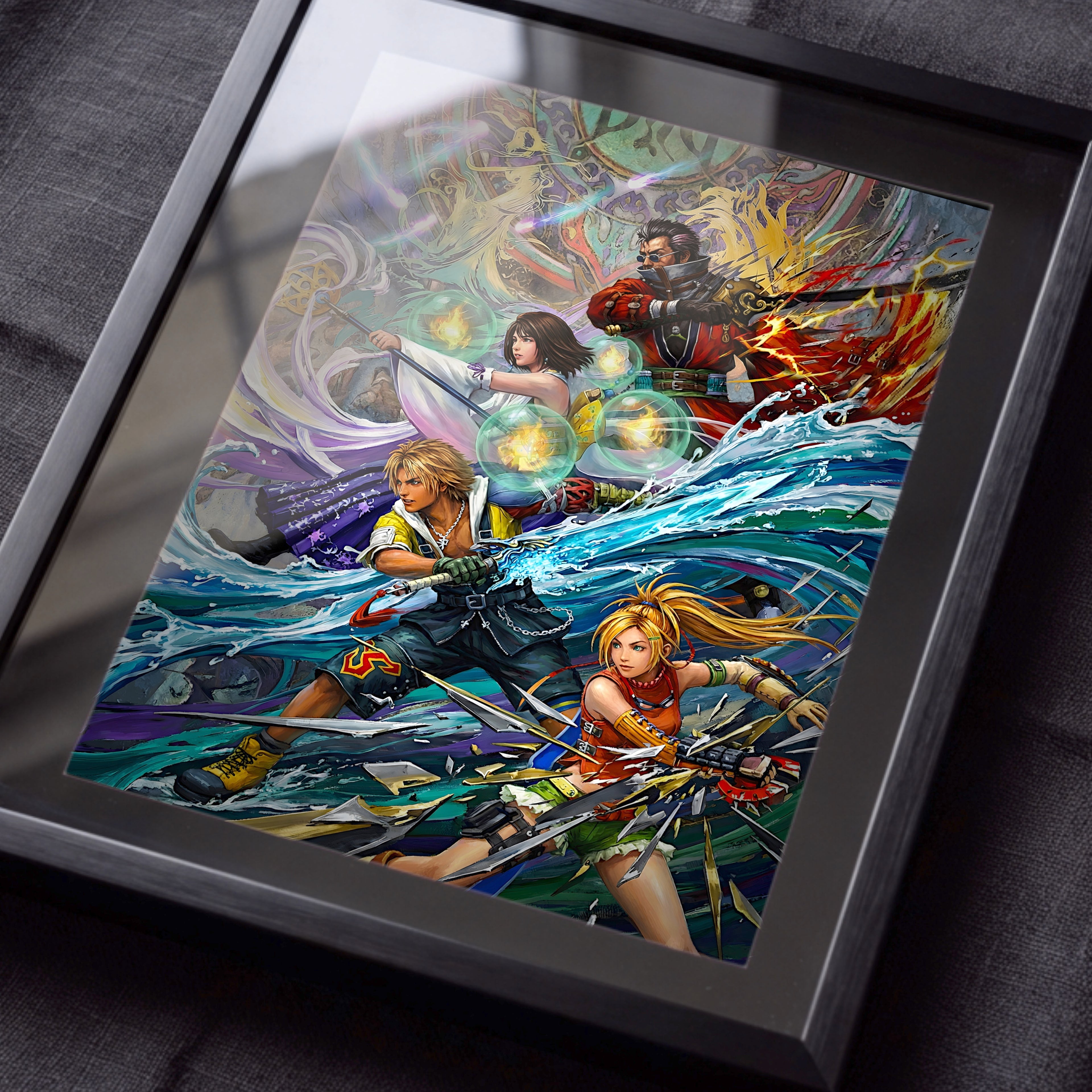 Final Fantasy X Ensemble Art Print – Pilgrimage & Guardians of Spira | FF10 Premium JRPG Wall Art