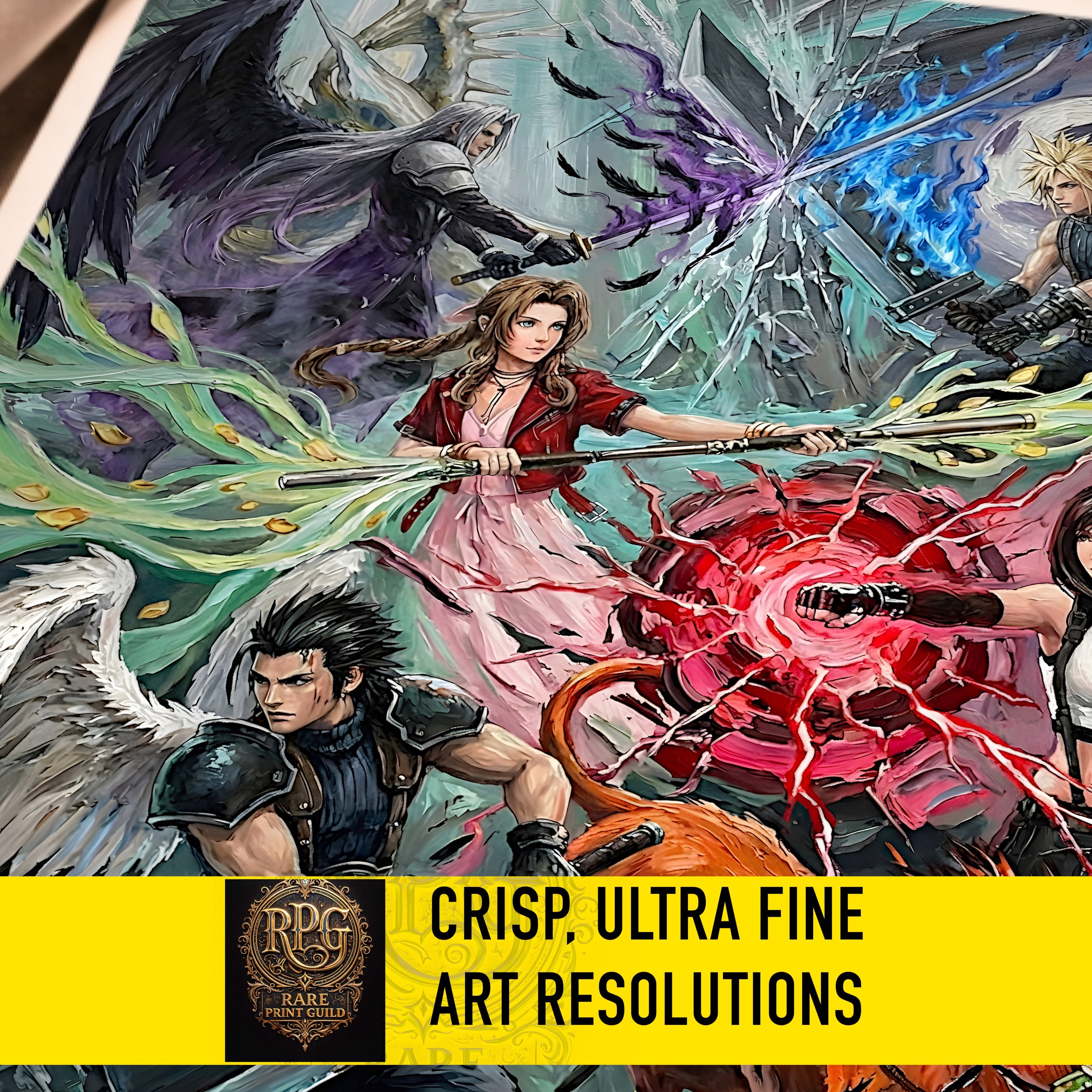 Final Fantasy VII Ensemble Poster | FF7 Remake Rebirth Wall Art | FFVII Ensemble Chronicles | JRPG Game Art Print