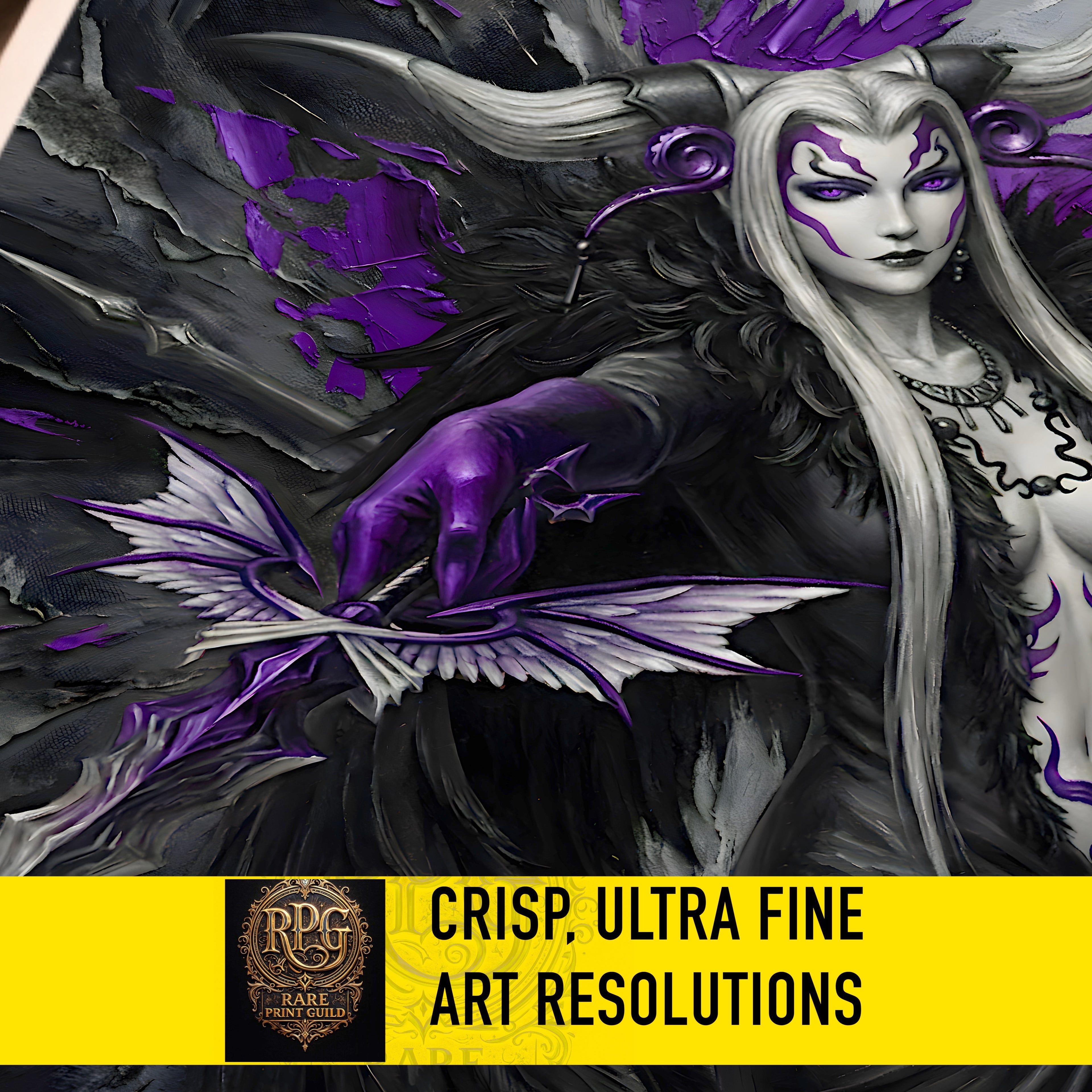 Ultimecia Monochrome Art Print | Final Fantasy VIII Villain Portrait | Dark Fantasy Luxury Poster