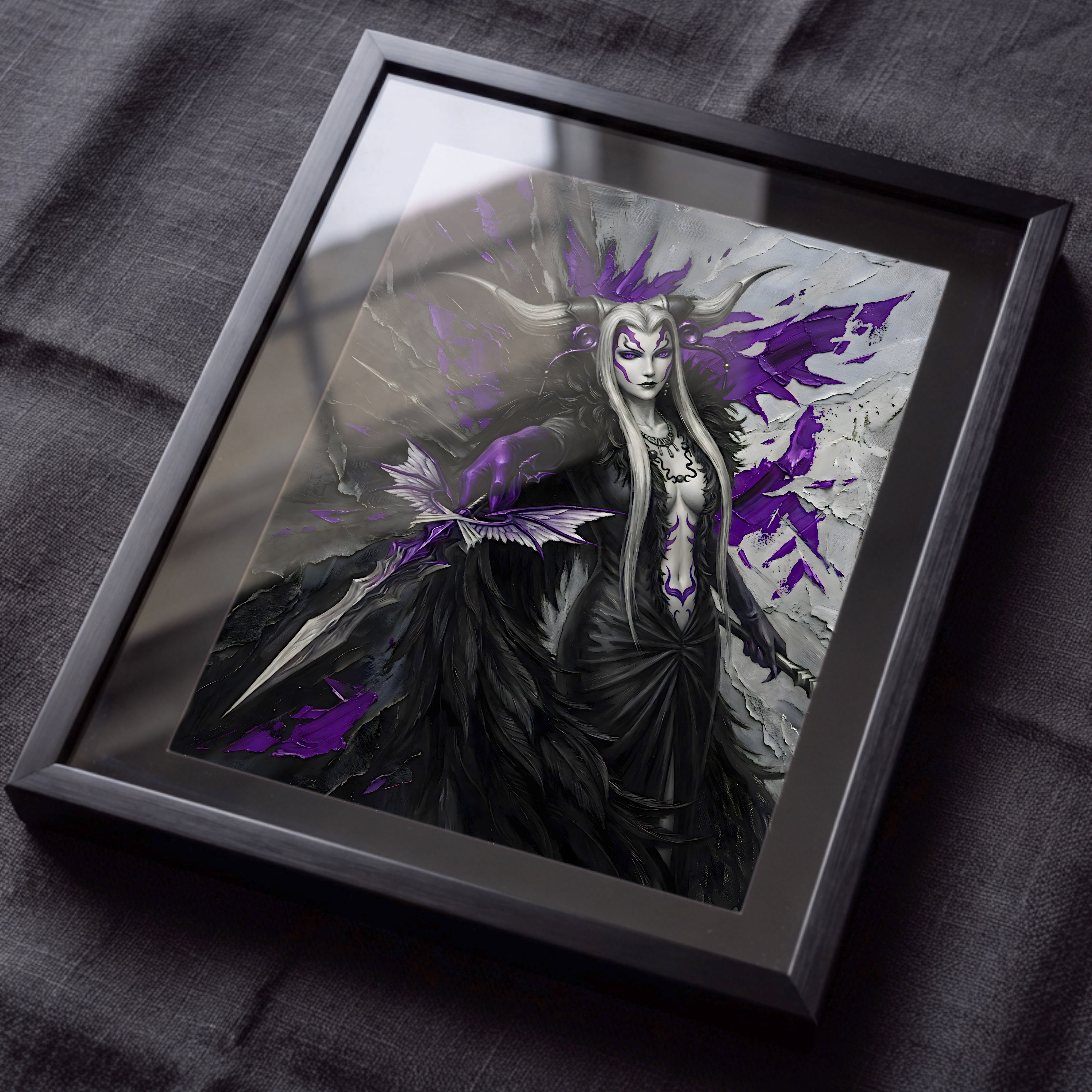Ultimecia Monochrome Art Print | Final Fantasy VIII Villain Portrait | Dark Fantasy Luxury Poster