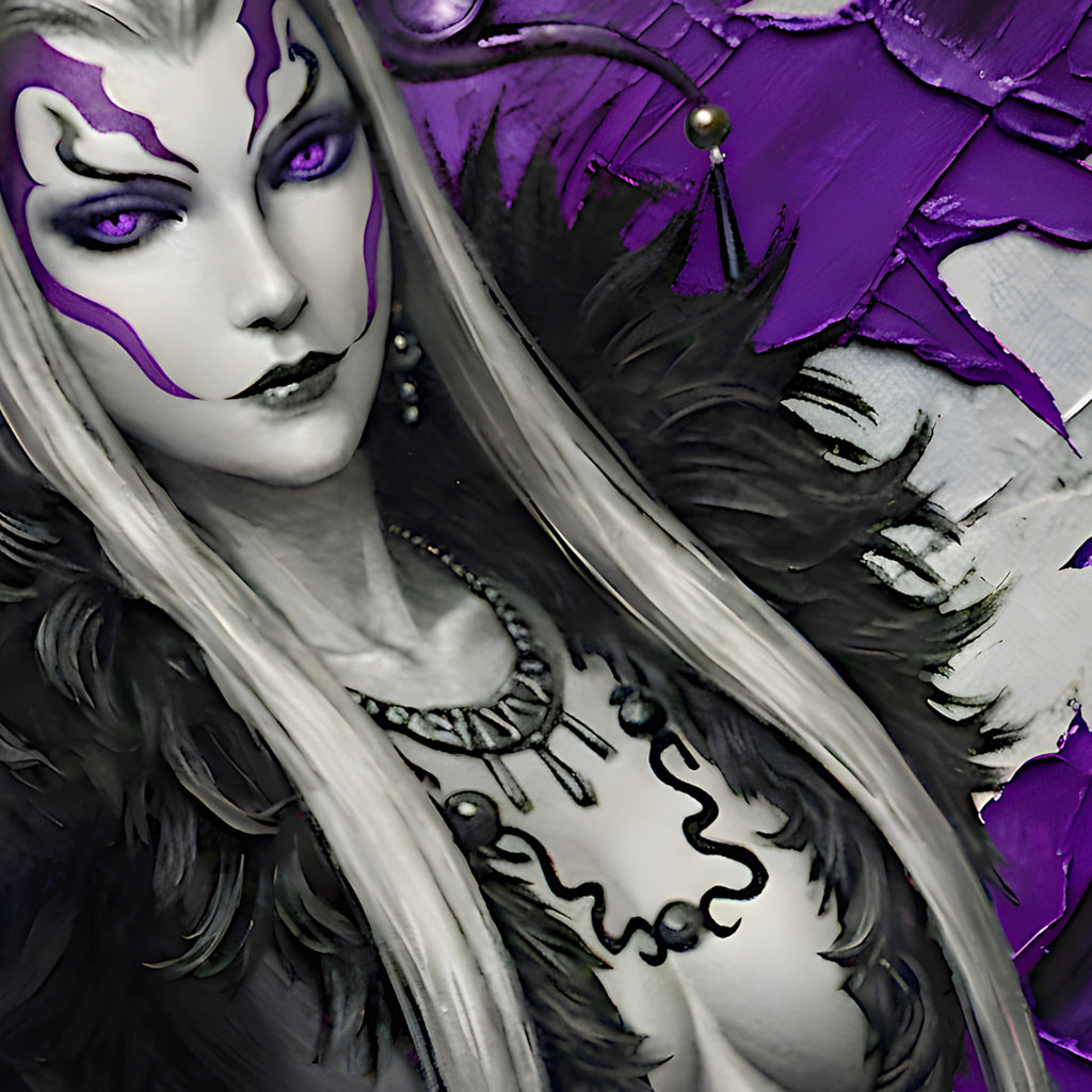 Ultimecia Monochrome Art Print | Final Fantasy VIII Villain Portrait | Dark Fantasy Luxury Poster