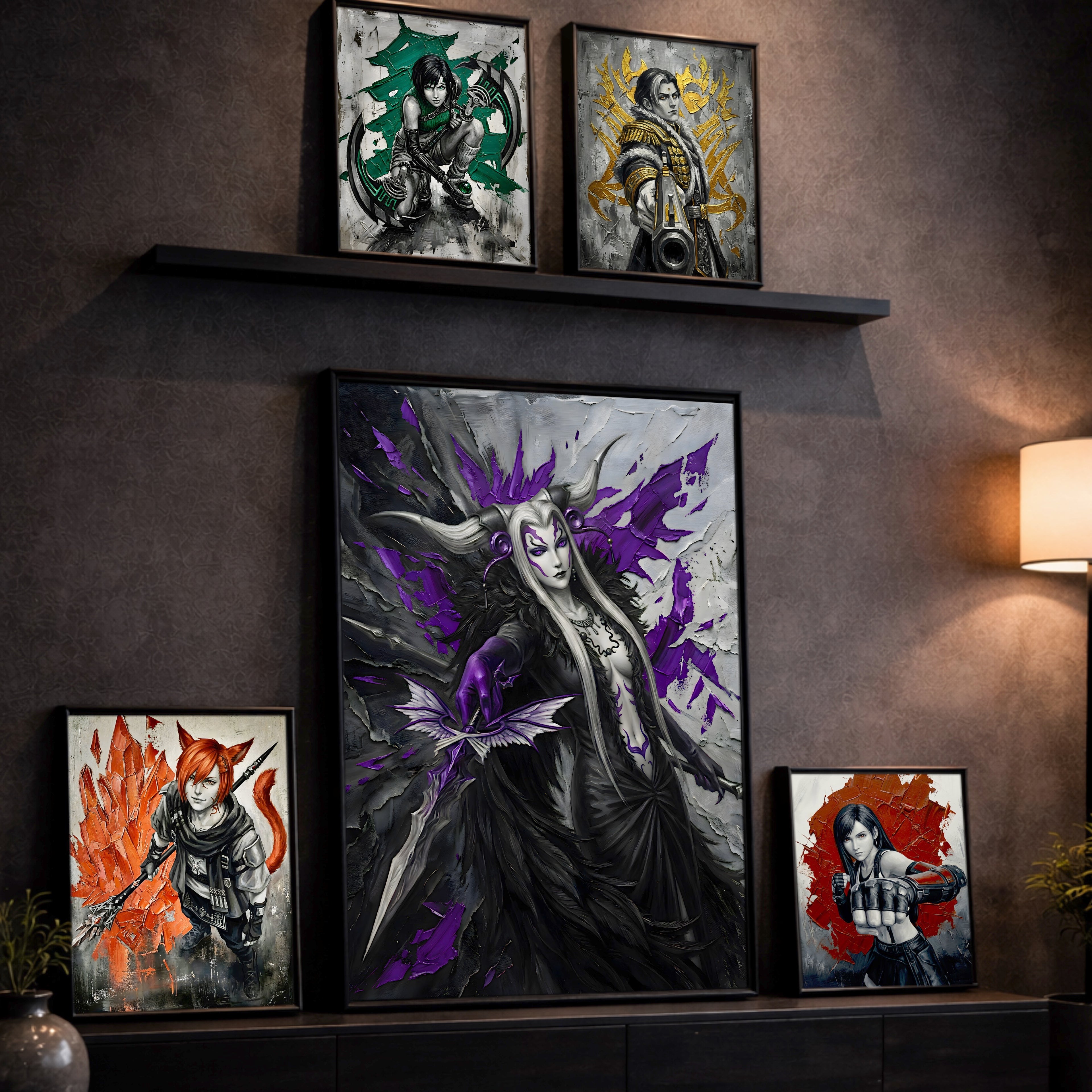 Ultimecia Monochrome Art Print | Final Fantasy VIII Villain Portrait | Dark Fantasy Luxury Poster