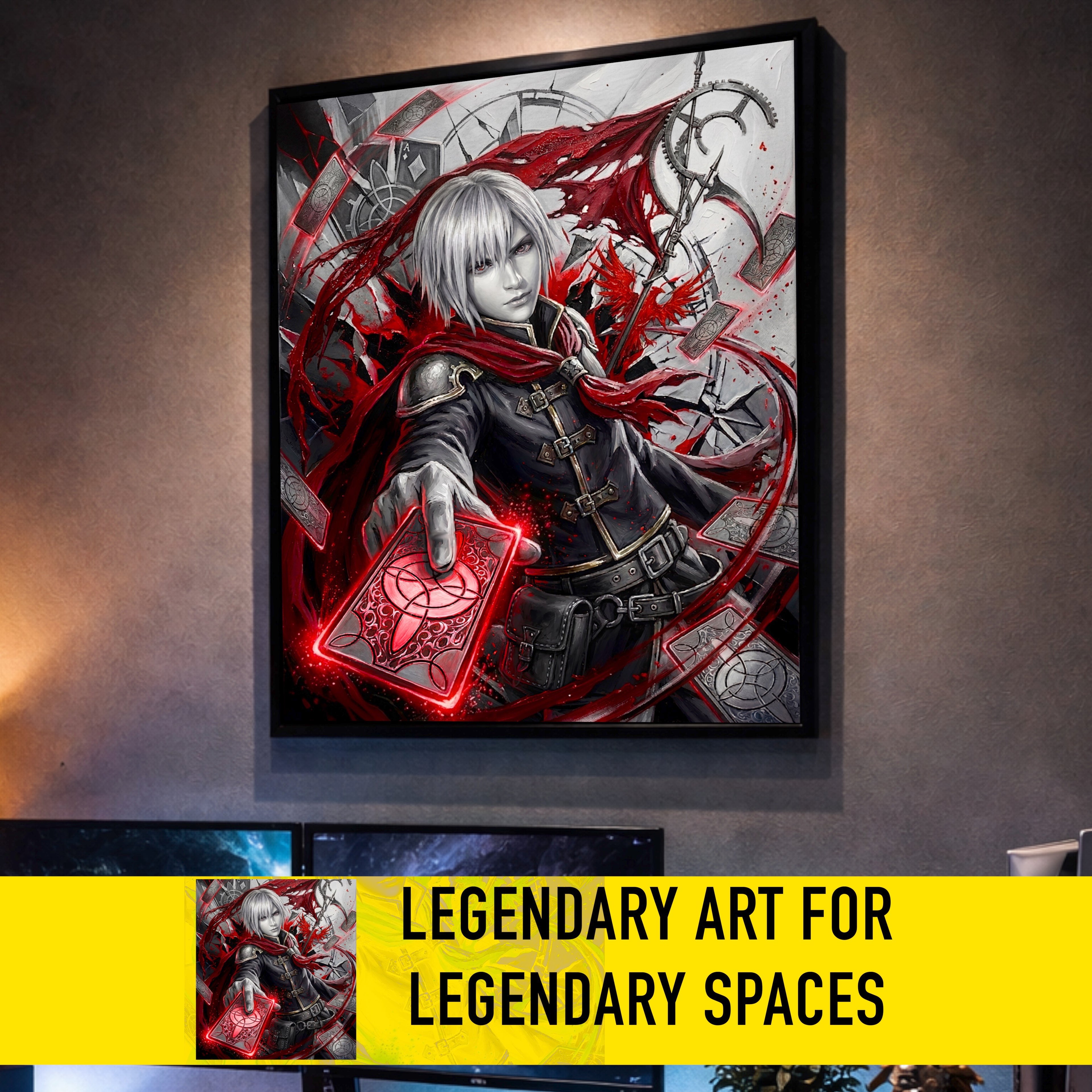 Ace Art Print – Monochrome Vermilion Edition | Final Fantasy Type-0 Fine Art
