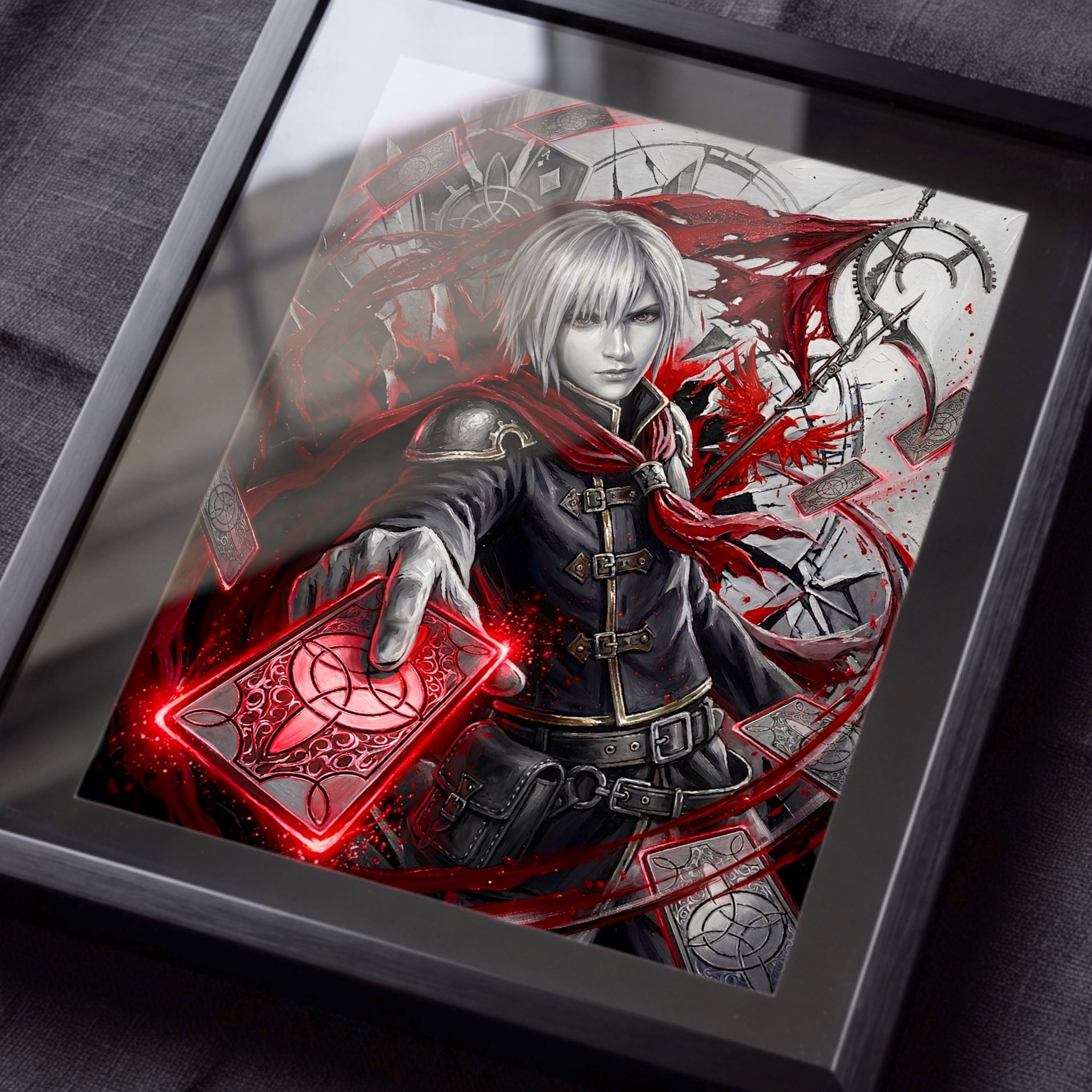Ace Art Print – Monochrome Vermilion Edition | Final Fantasy Type-0 Fine Art