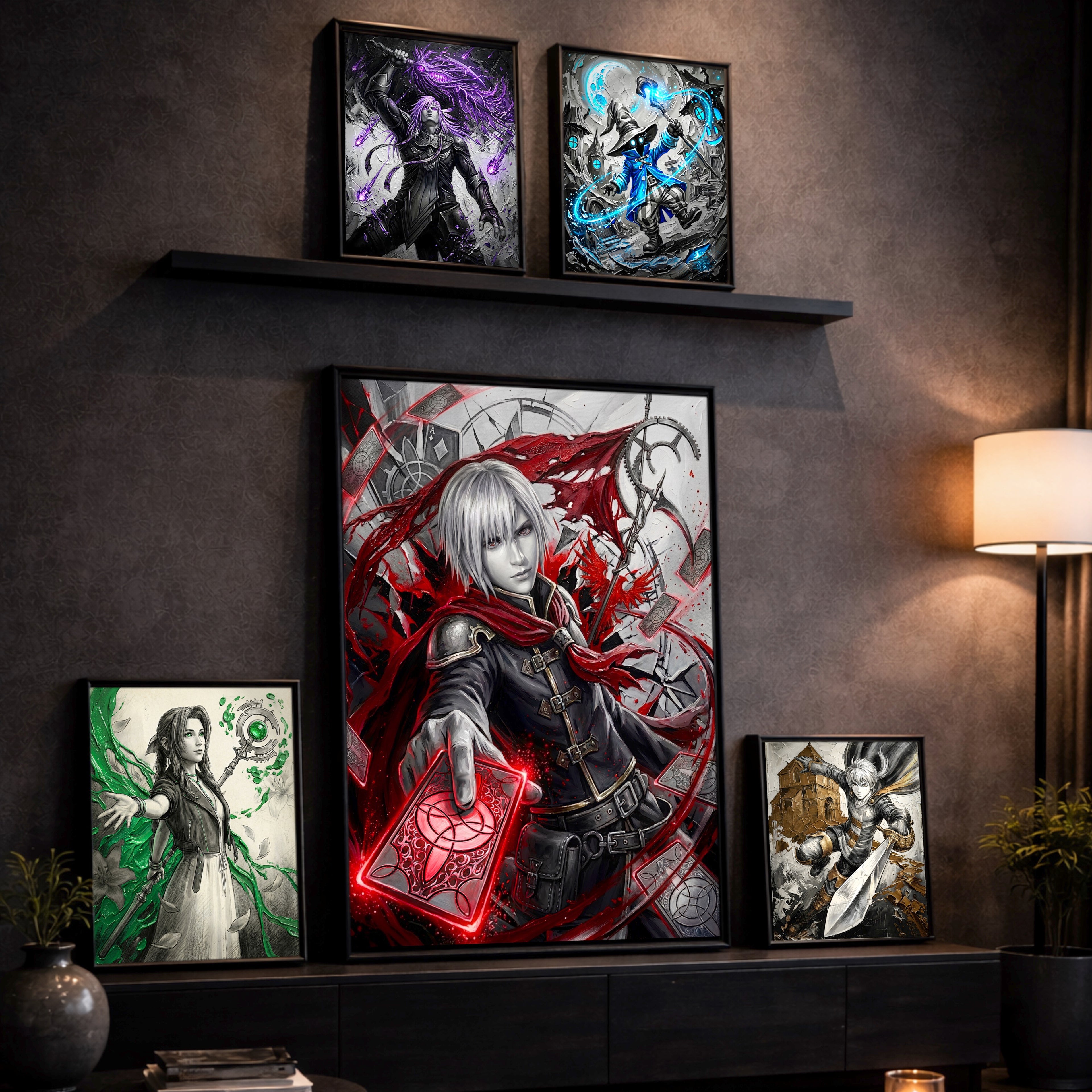 Ace Art Print – Monochrome Vermilion Edition | Final Fantasy Type-0 Fine Art