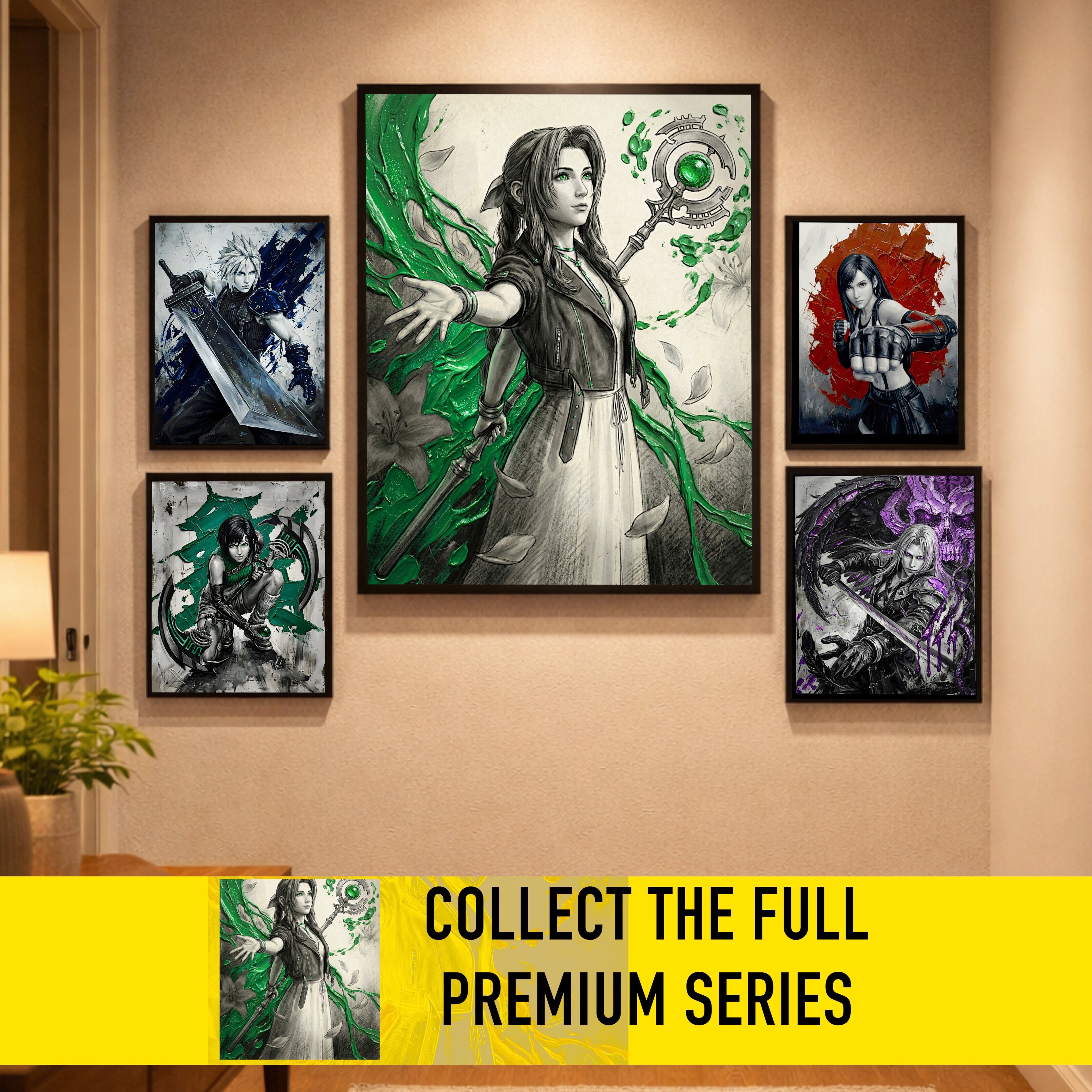Aerith Gainsborough Poster | Final Fantasy VII Rebirth Monochrome Artwork | Lifestream Wall Art | FF7 Fine Art Print