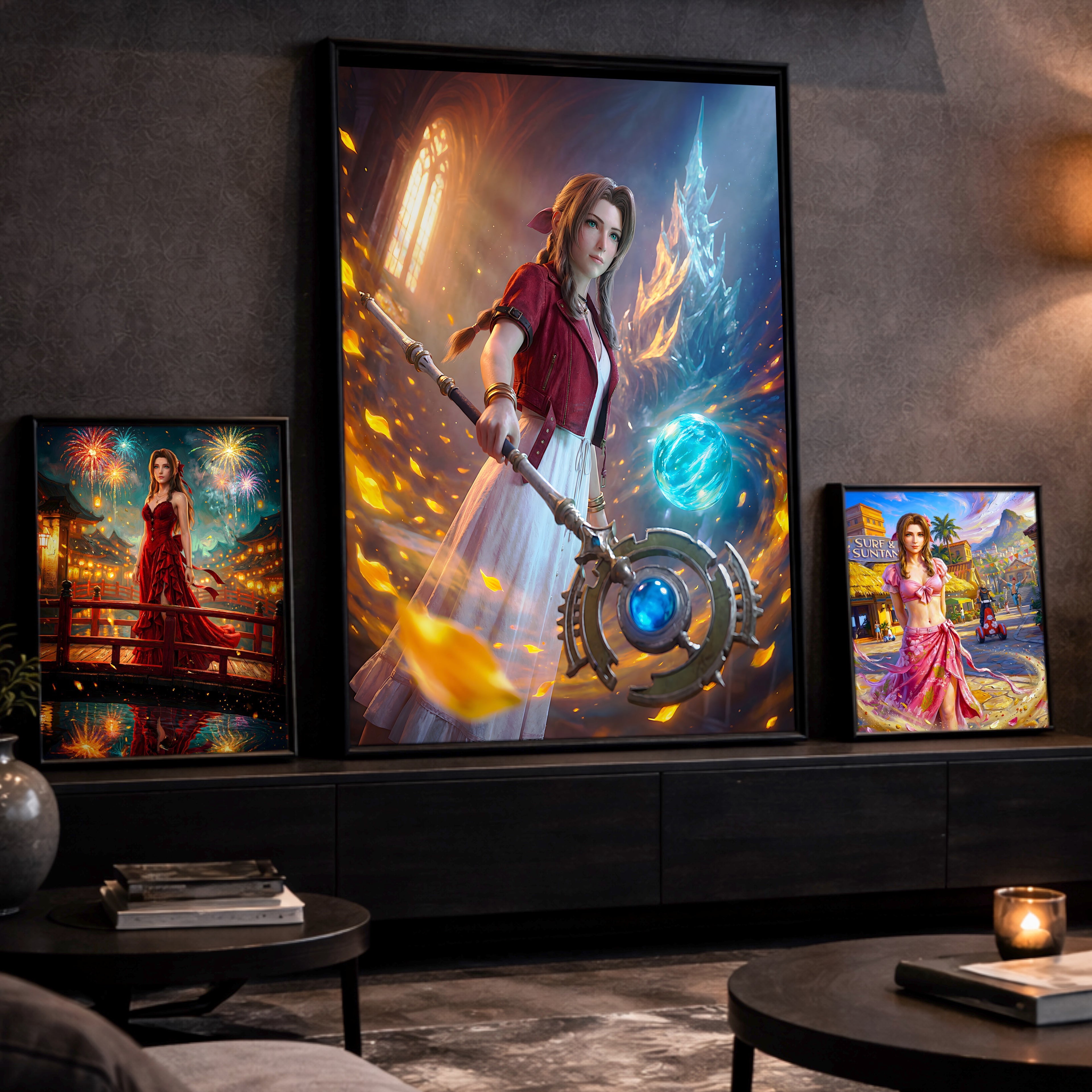 Aerith Gainsborough Art Print | Final Fantasy VII Remake & Rebirth Wall Art | FF7 Poster | JRPG Fantasy Artwork | Gamer Decor