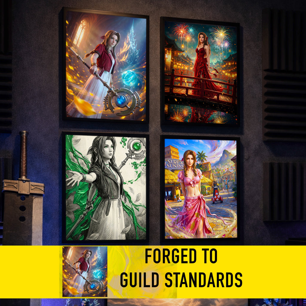 Aerith Gainsborough Art Print | Final Fantasy VII Remake & Rebirth Wall Art | FF7 Poster | JRPG Fantasy Artwork | Gamer Decor