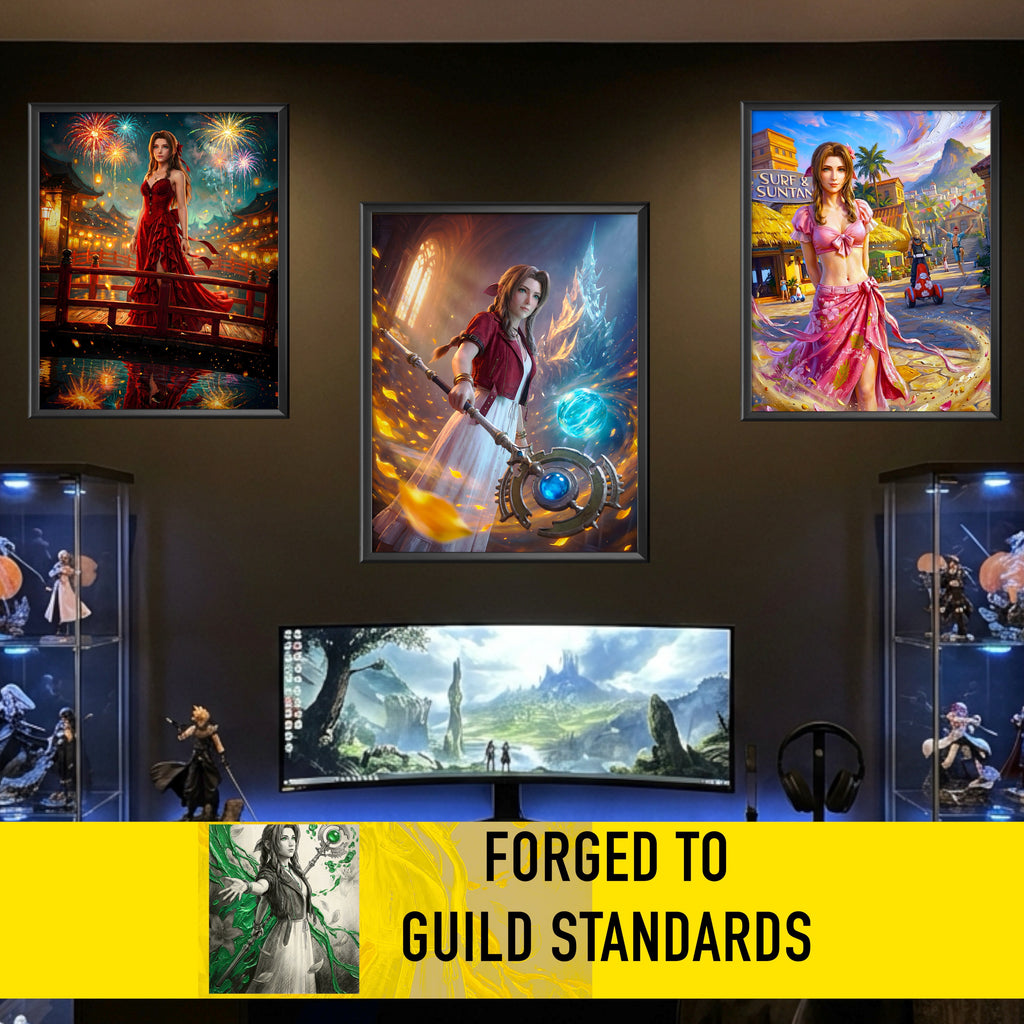 Aerith Gainsborough Art Print | Final Fantasy VII Remake & Rebirth Wall Art | FF7 Poster | JRPG Fantasy Artwork | Gamer Decor