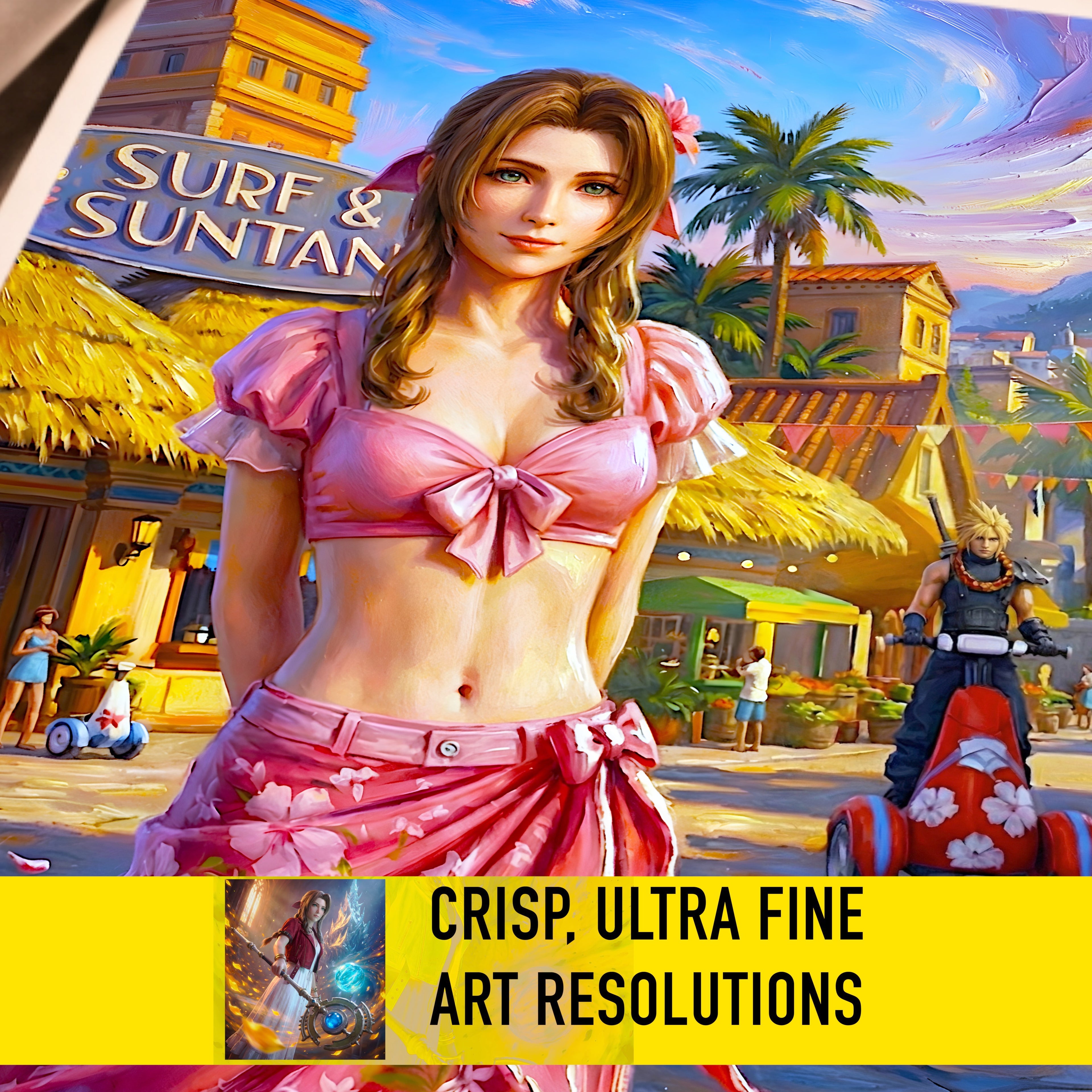 Aerith Gainsborough Art Print | Final Fantasy VII Remake & Rebirth Wall Art | FF7 Poster | JRPG Fantasy Artwork | Gamer Decor