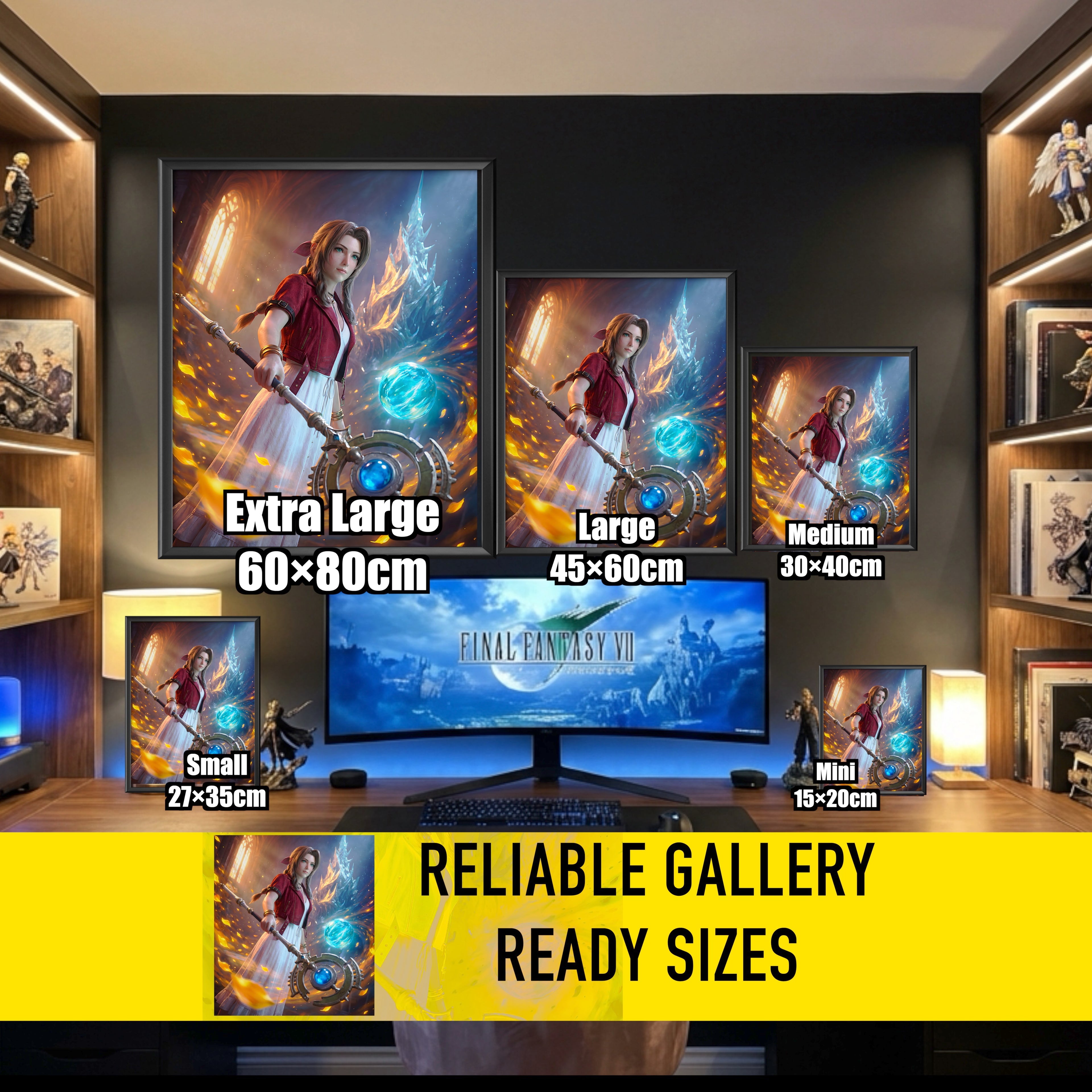 Aerith Gainsborough Art Print | Final Fantasy VII Remake & Rebirth Wall Art | FF7 Poster | JRPG Fantasy Artwork | Gamer Decor