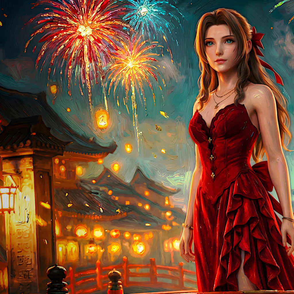 Aerith Gainsborough Art Print | Final Fantasy VII Remake & Rebirth Wall Art | FF7 Poster | JRPG Fantasy Artwork | Gamer Decor