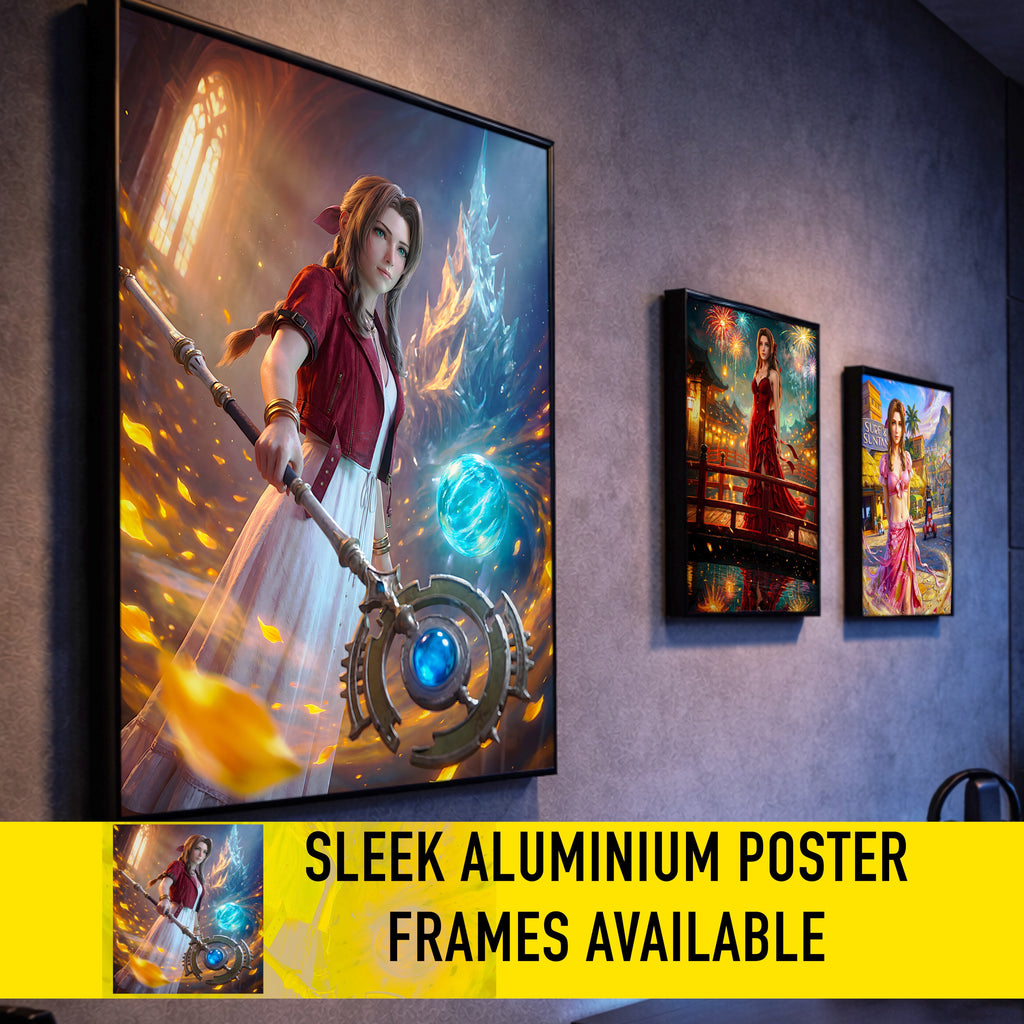 Aerith Gainsborough Art Print | Final Fantasy VII Remake & Rebirth Wall Art | FF7 Poster | JRPG Fantasy Artwork | Gamer Decor