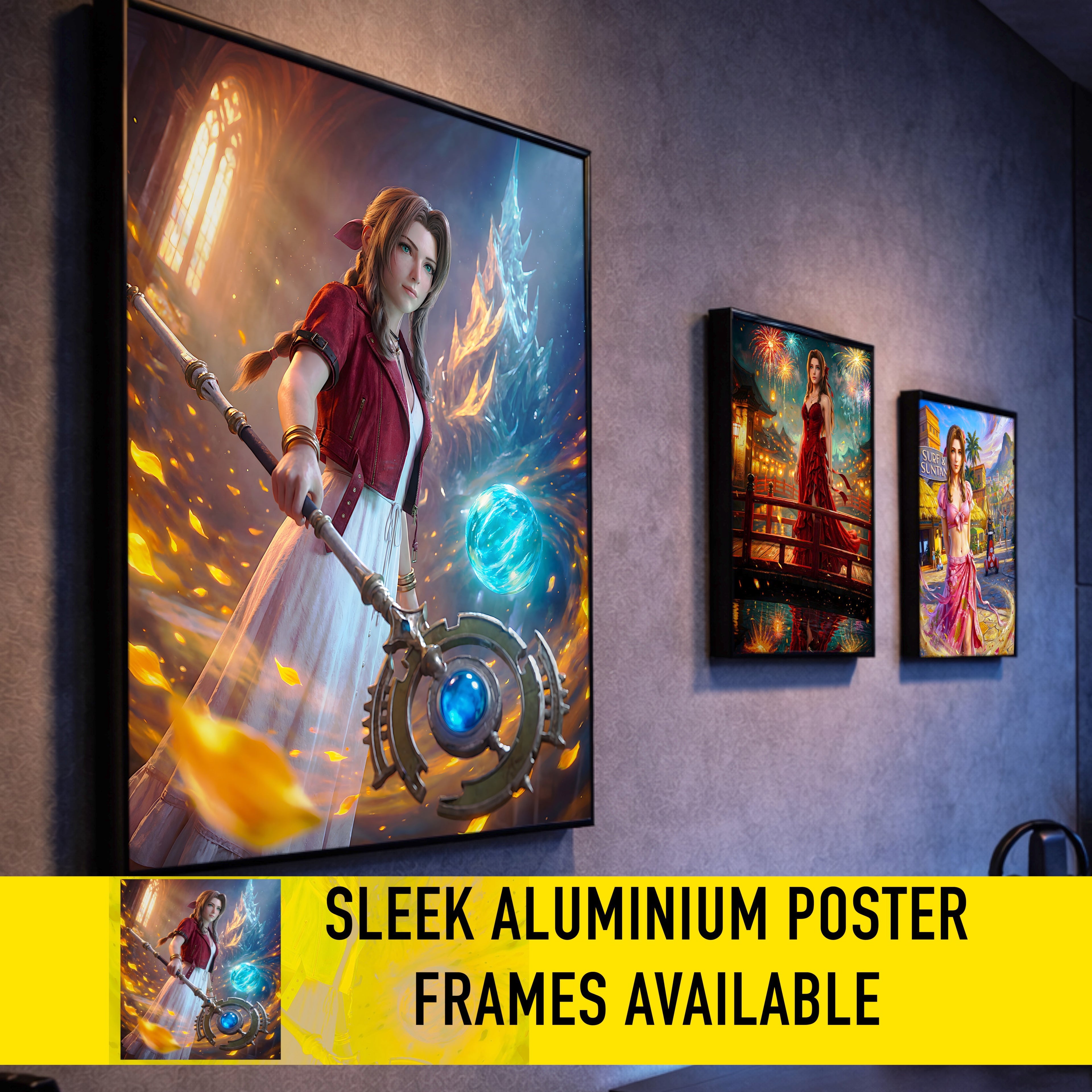 Aerith Gainsborough Art Print | Final Fantasy VII Remake & Rebirth Wall Art | FF7 Poster | JRPG Fantasy Artwork | Gamer Decor