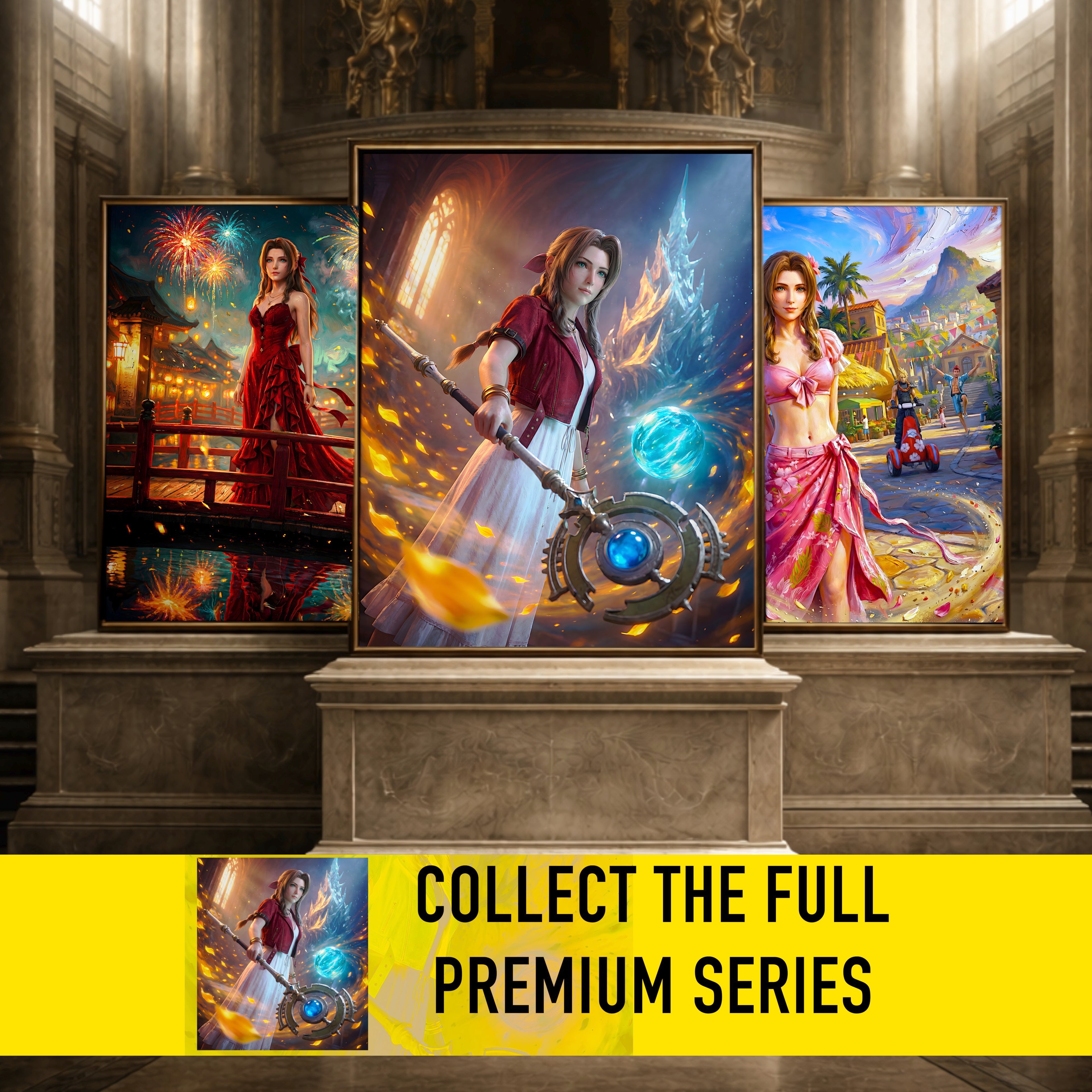Aerith Gainsborough Art Print | Final Fantasy VII Remake & Rebirth Wall Art | FF7 Poster | JRPG Fantasy Artwork | Gamer Decor