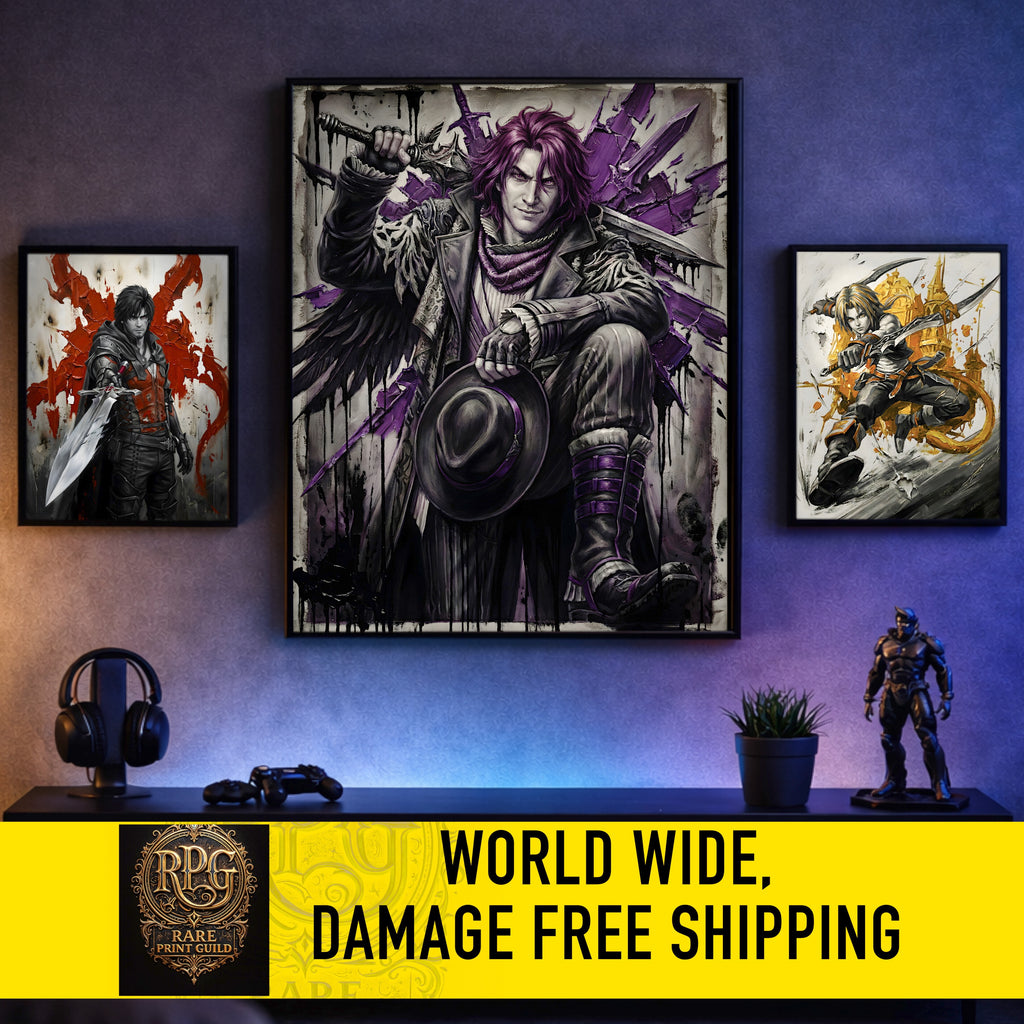 Ardyn Izunia Monochrome Art Print | Final Fantasy XV Poster | FF15 Ardyn Villain Wall Art