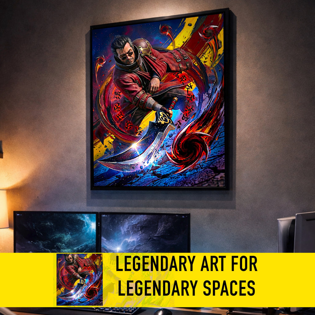 Auron Poster | Final Fantasy X Banishing Blade Limit Break Artwork | FF10 Remaster Wall Art Fine Art Print
