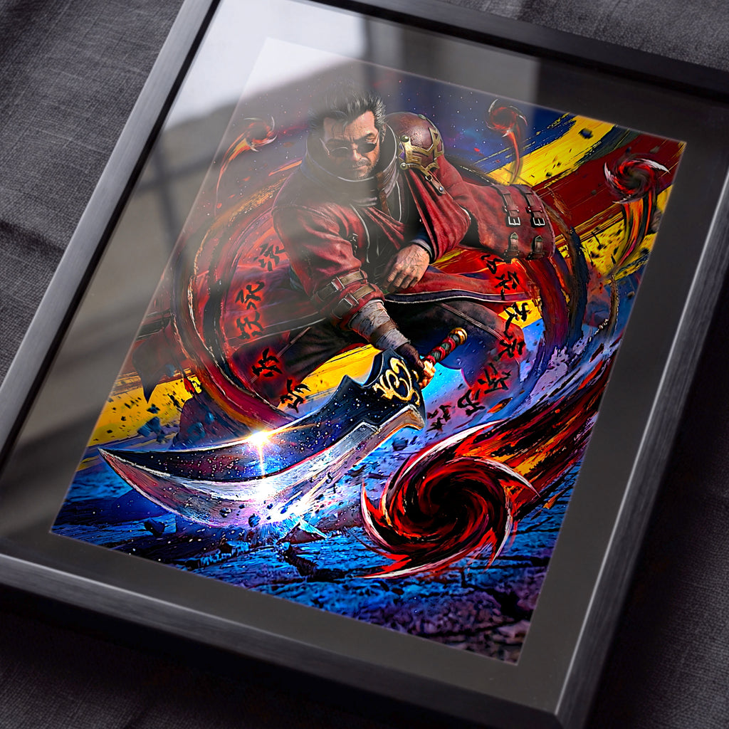 Auron Poster | Final Fantasy X Banishing Blade Limit Break Artwork | FF10 Remaster Wall Art Fine Art Print