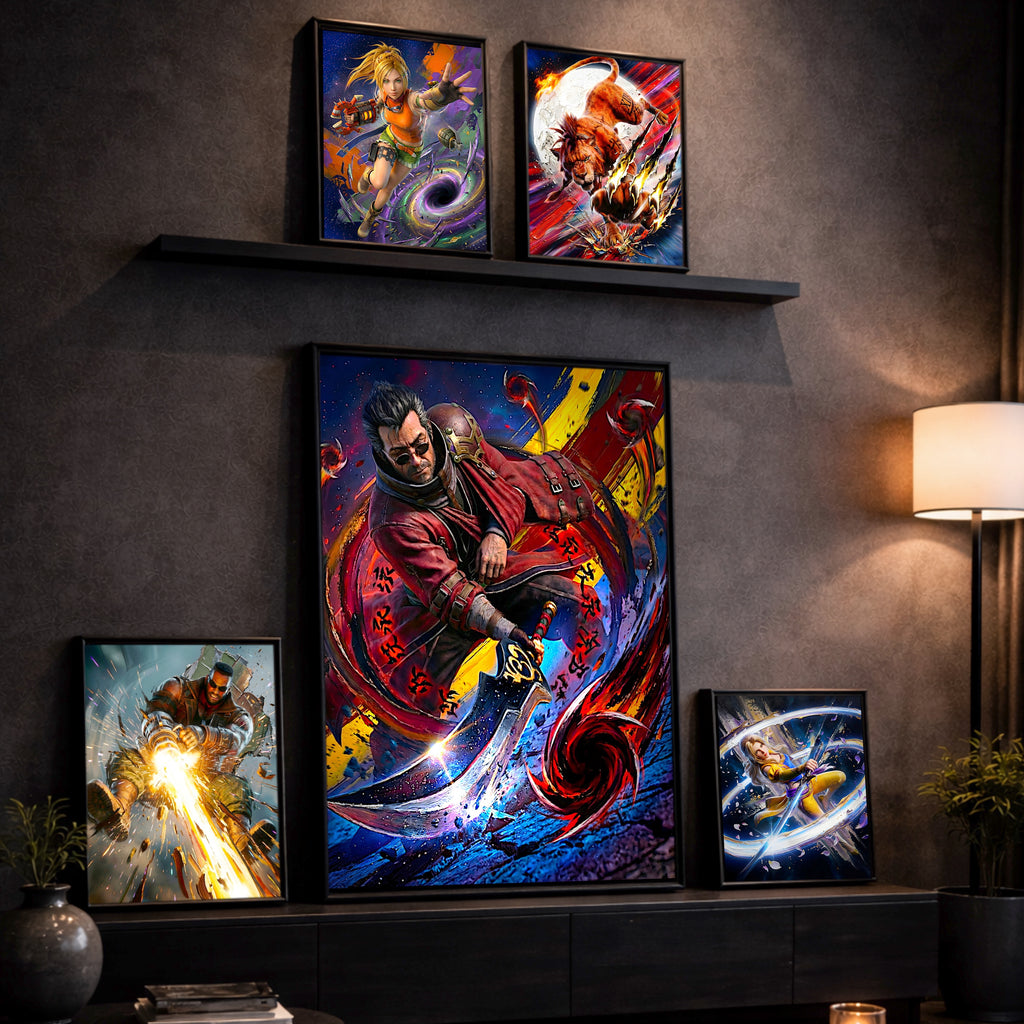 Auron Poster | Final Fantasy X Banishing Blade Limit Break Artwork | FF10 Remaster Wall Art Fine Art Print