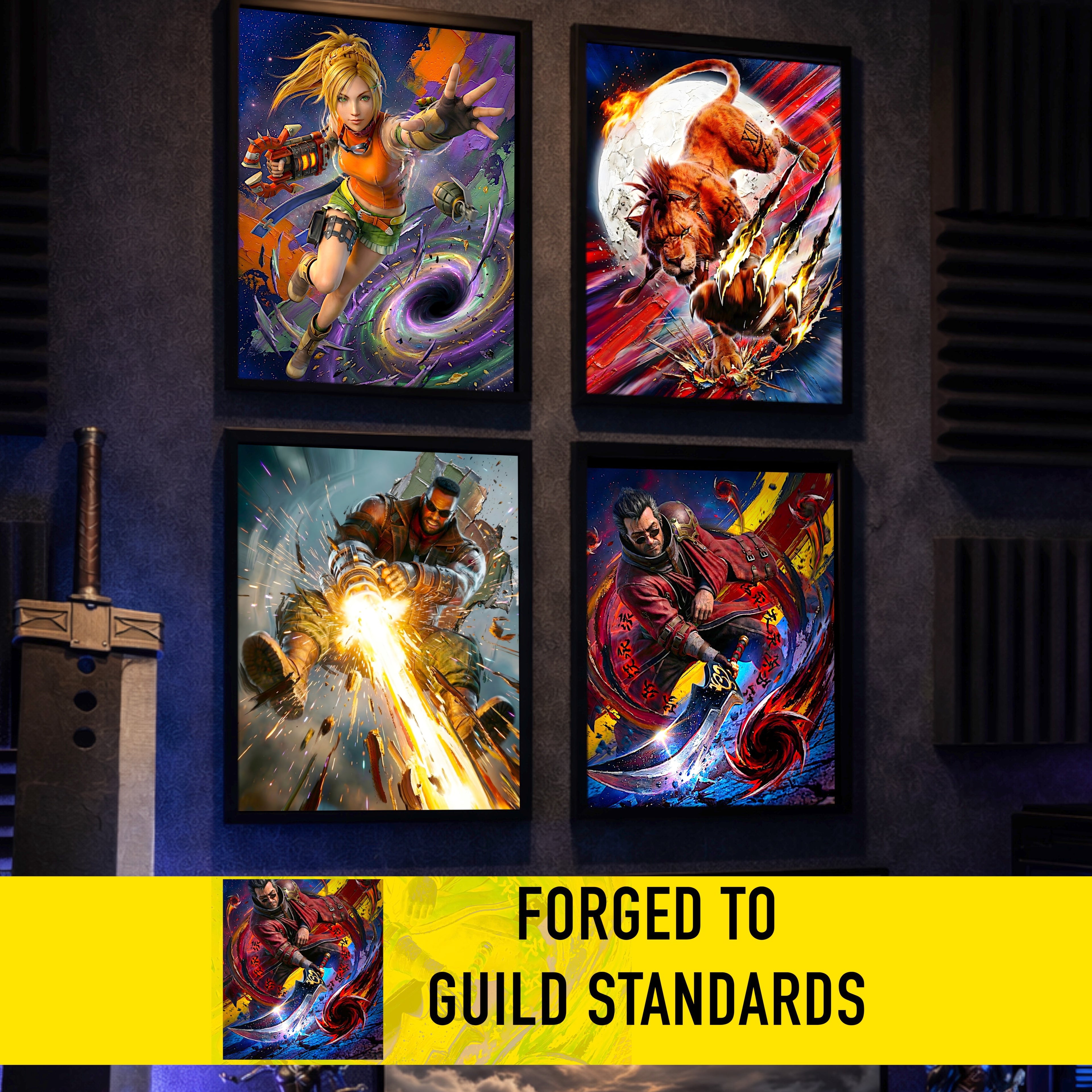 Auron Poster | Final Fantasy X Banishing Blade Limit Break Artwork | FF10 Remaster Wall Art Fine Art Print
