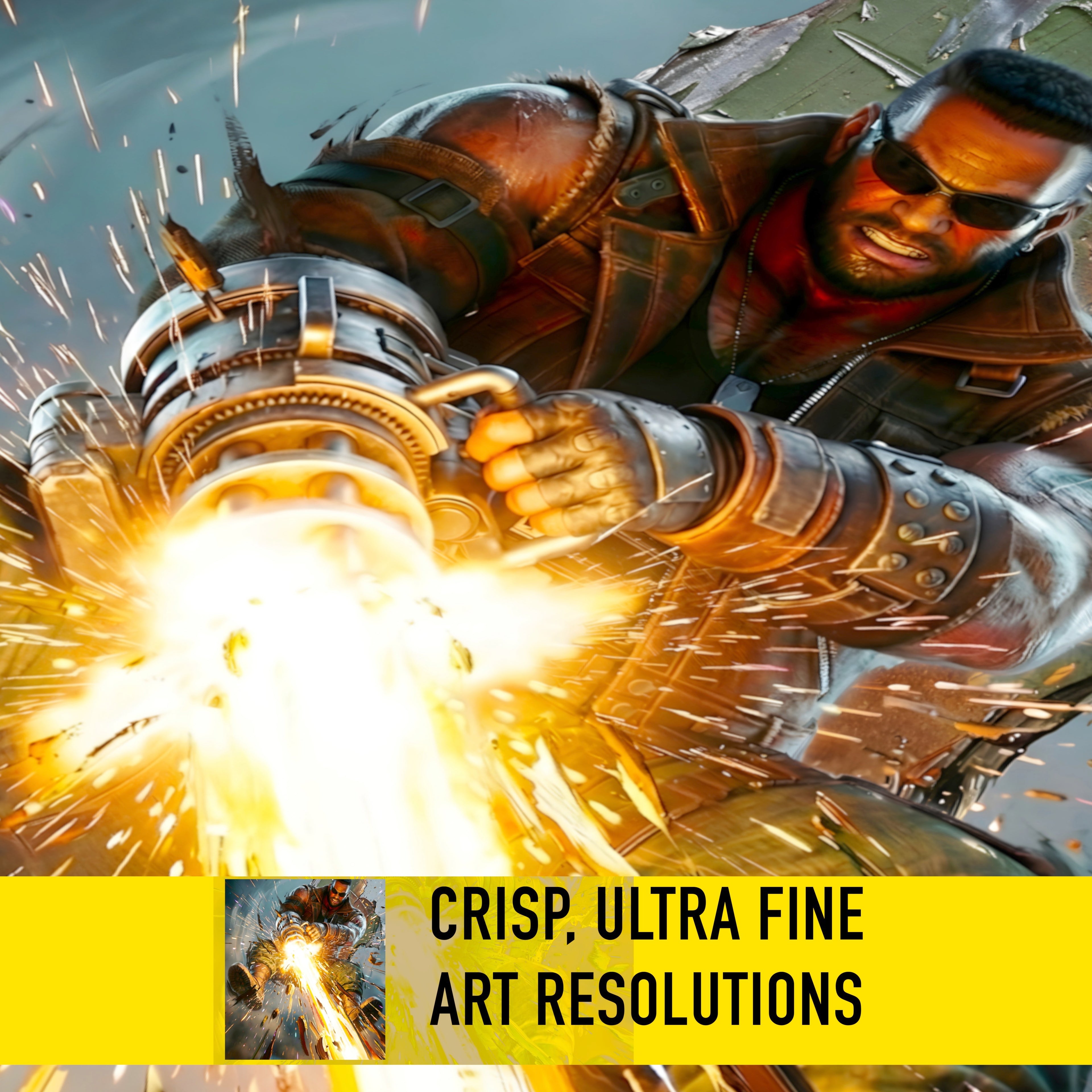 Barret Wallace Poster | Final Fantasy VII Rebirth & Remake Artwork | Catastrophe Limit Break Wall Art | FF7 Collector Fine Art Print
