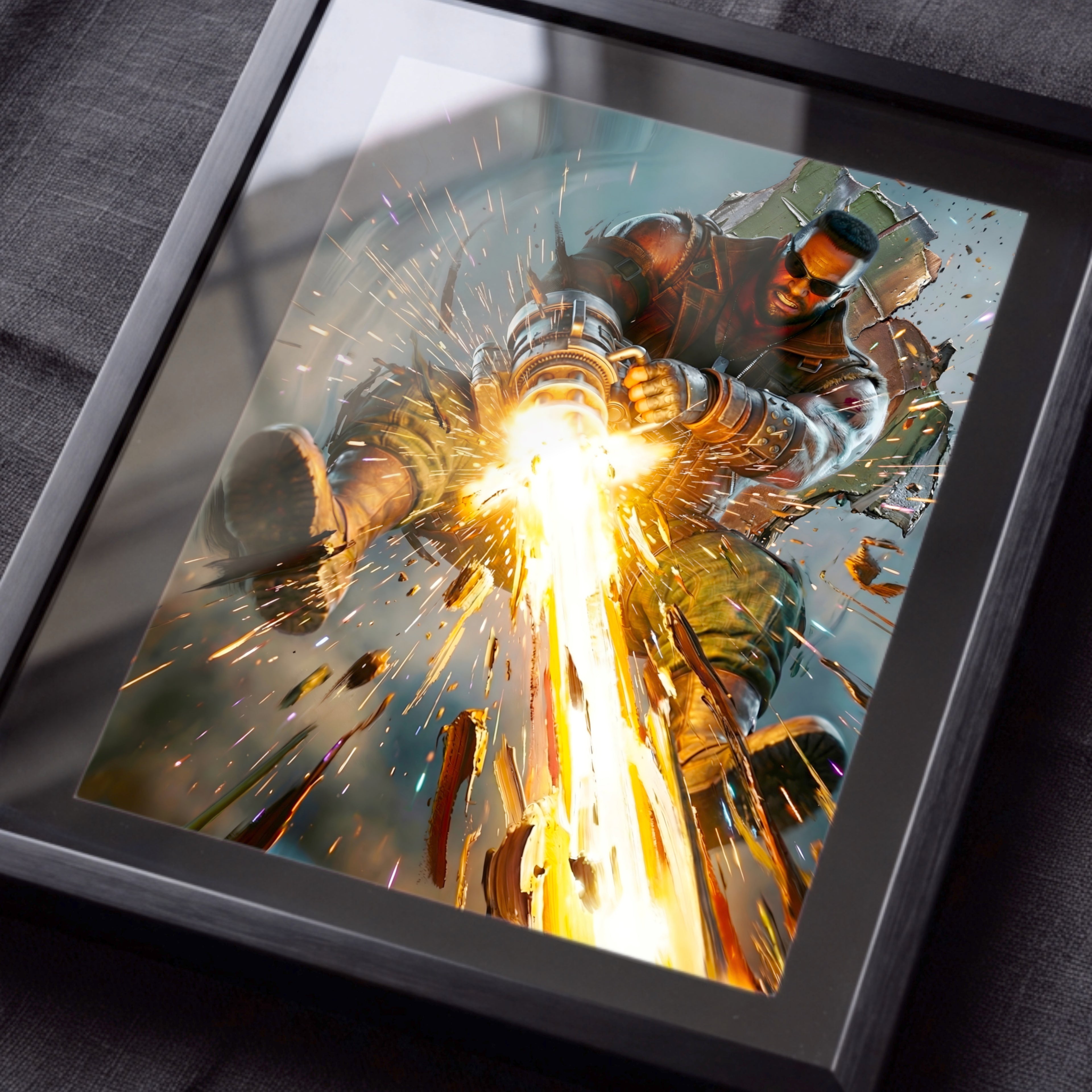 Barret Wallace Poster | Final Fantasy VII Rebirth & Remake Artwork | Catastrophe Limit Break Wall Art | FF7 Collector Fine Art Print