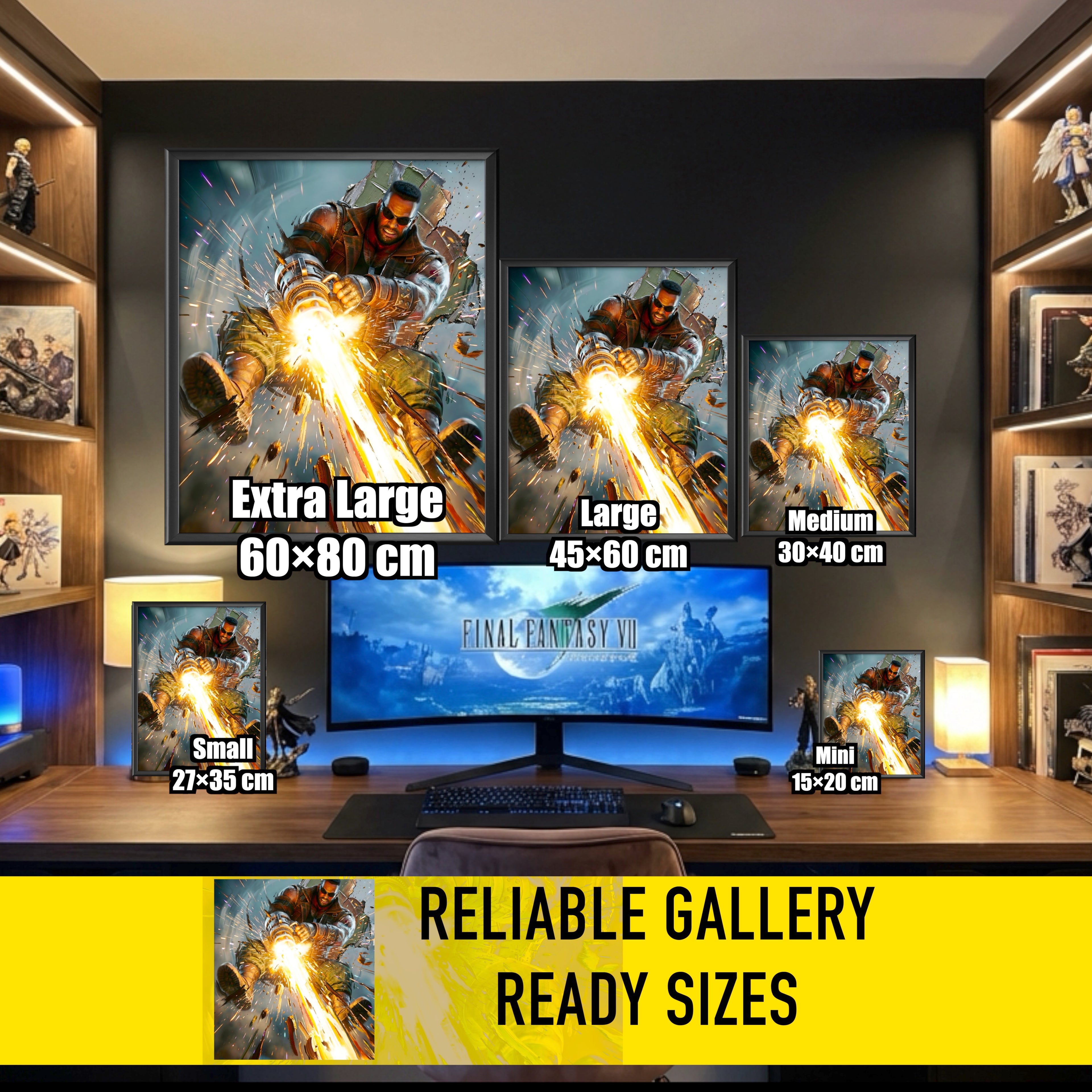 Barret Wallace Poster | Final Fantasy VII Rebirth & Remake Artwork | Catastrophe Limit Break Wall Art | FF7 Collector Fine Art Print