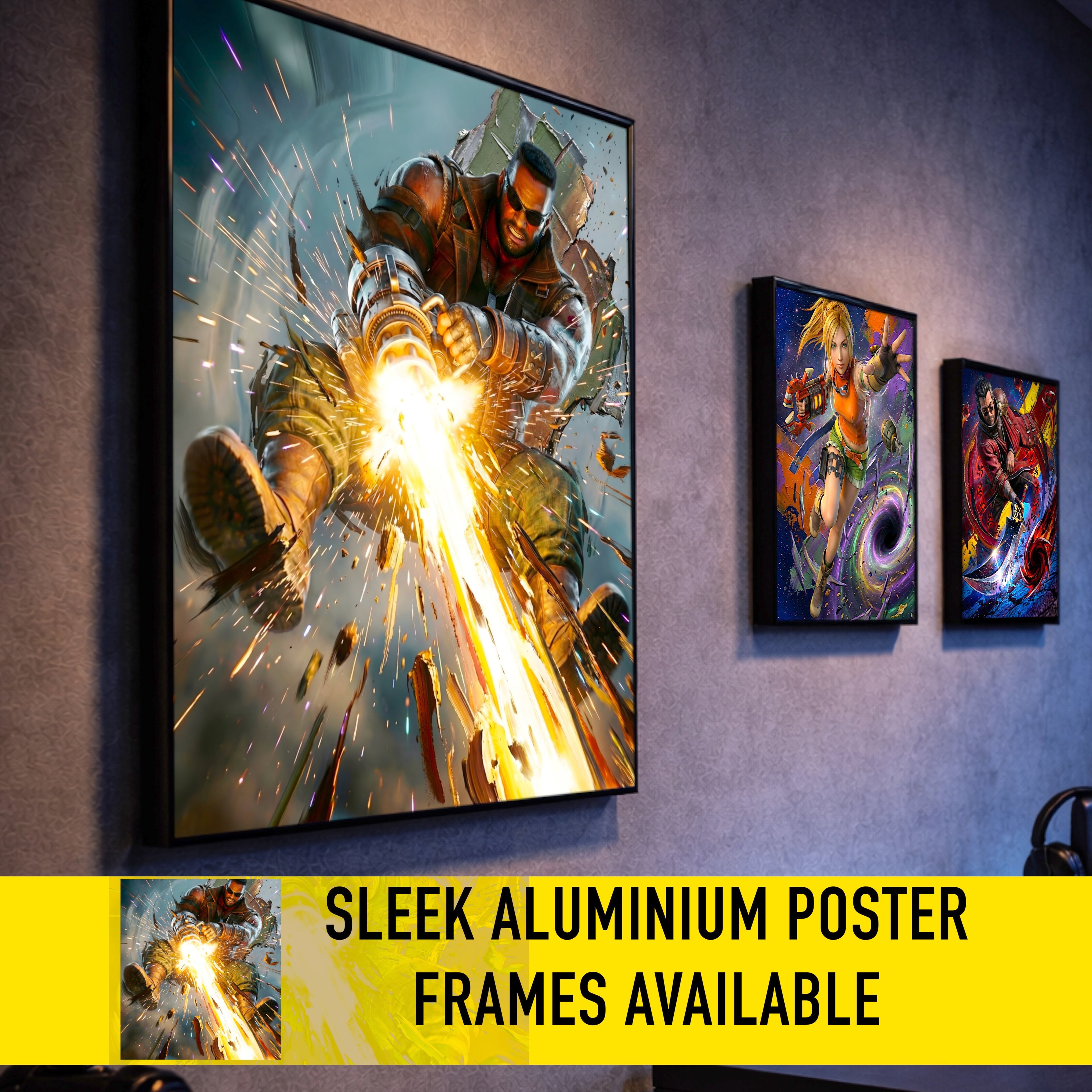 Barret Wallace Poster | Final Fantasy VII Rebirth & Remake Artwork | Catastrophe Limit Break Wall Art | FF7 Collector Fine Art Print