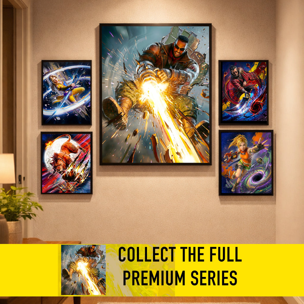 Barret Wallace Poster | Final Fantasy VII Rebirth & Remake Artwork | Catastrophe Limit Break Wall Art | FF7 Collector Fine Art Print