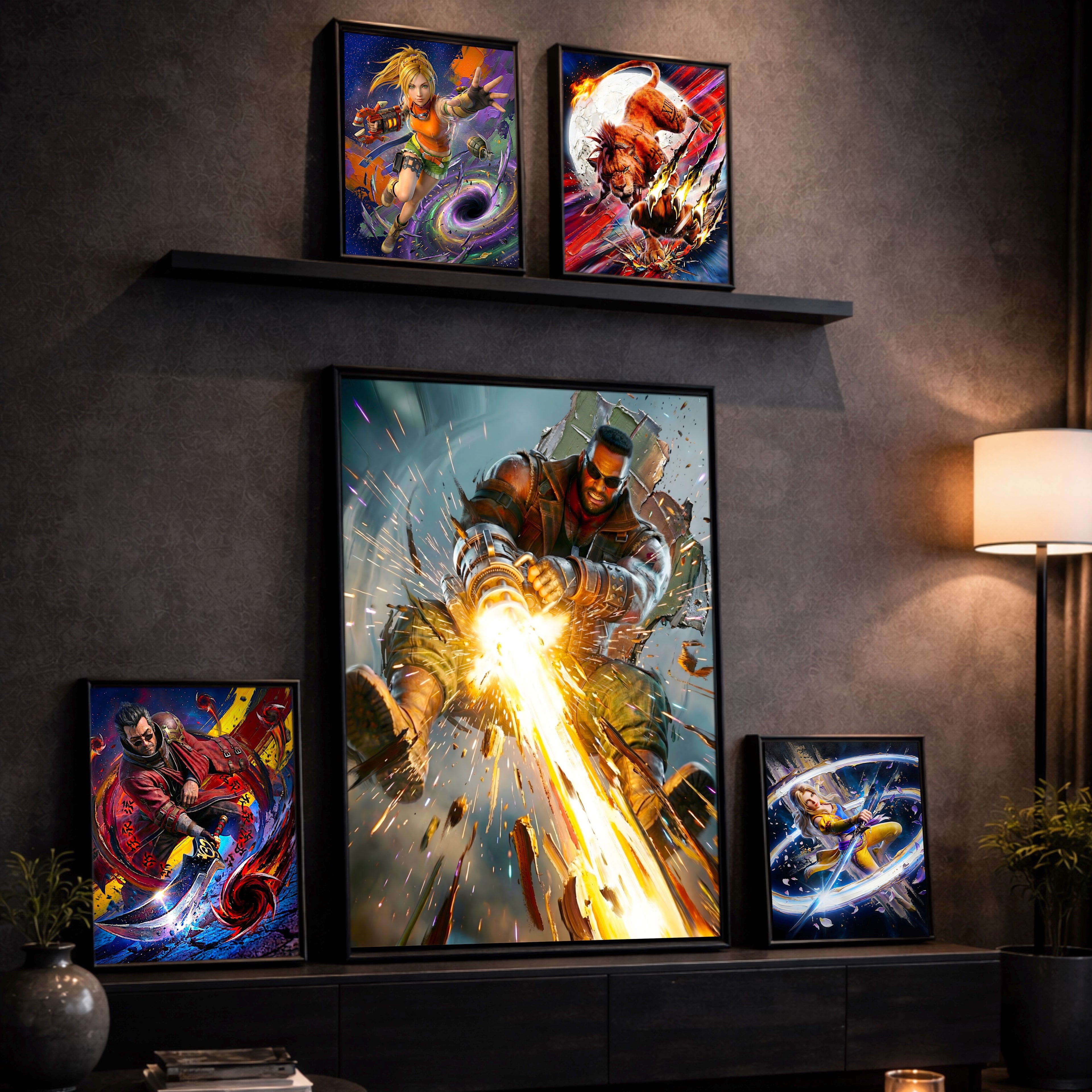 Barret Wallace Poster | Final Fantasy VII Rebirth & Remake Artwork | Catastrophe Limit Break Wall Art | FF7 Collector Fine Art Print