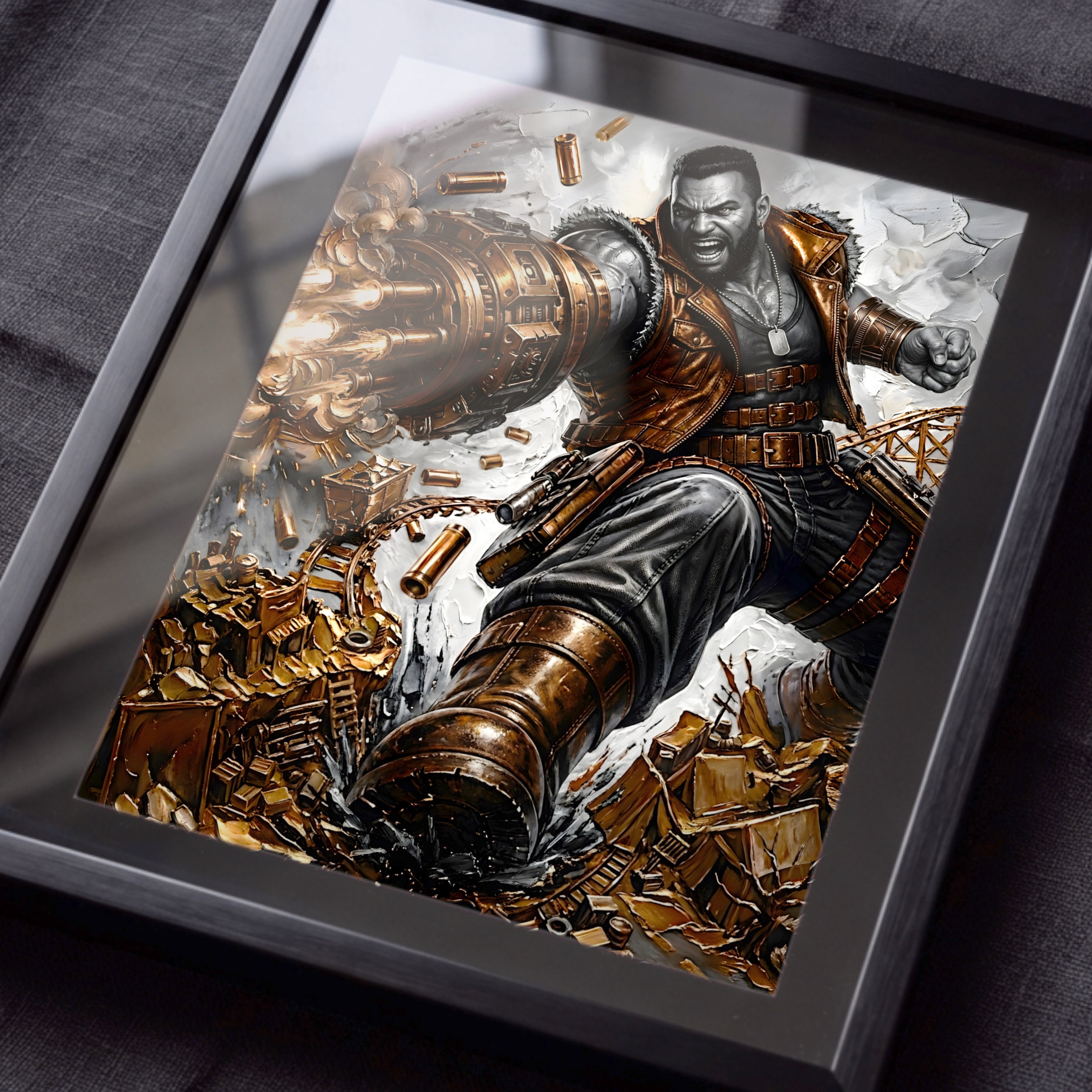 Barret Wallace Art Print – Monochrome Redemption Edition | Final Fantasy VII Fine Art
