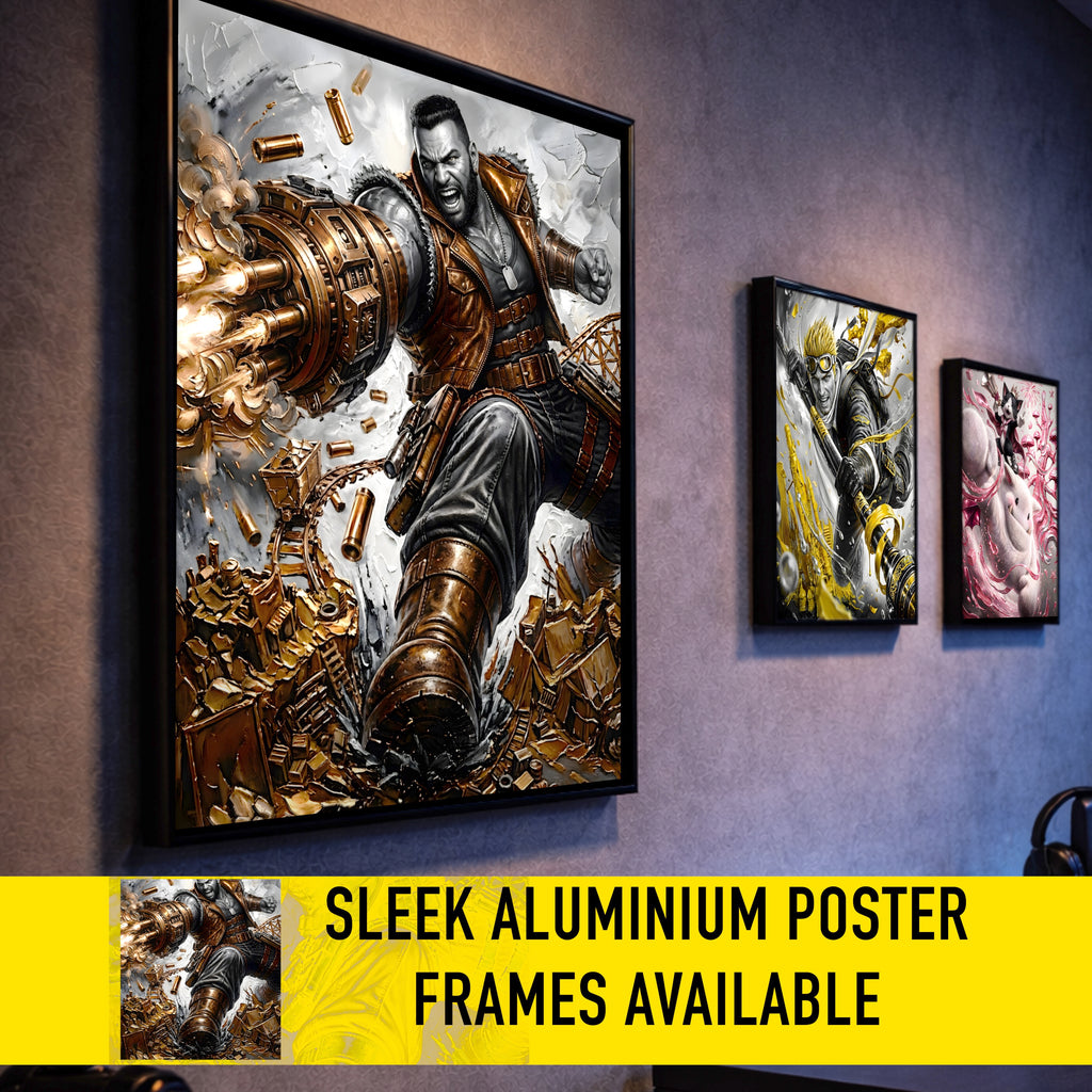 Barret Wallace Art Print – Monochrome Redemption Edition | Final Fantasy VII Fine Art