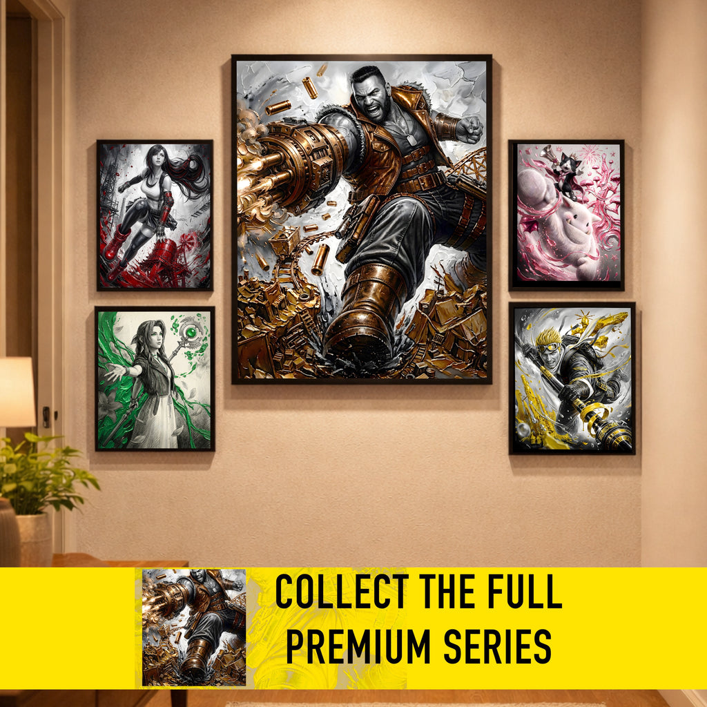 Barret Wallace Art Print – Monochrome Redemption Edition | Final Fantasy VII Fine Art