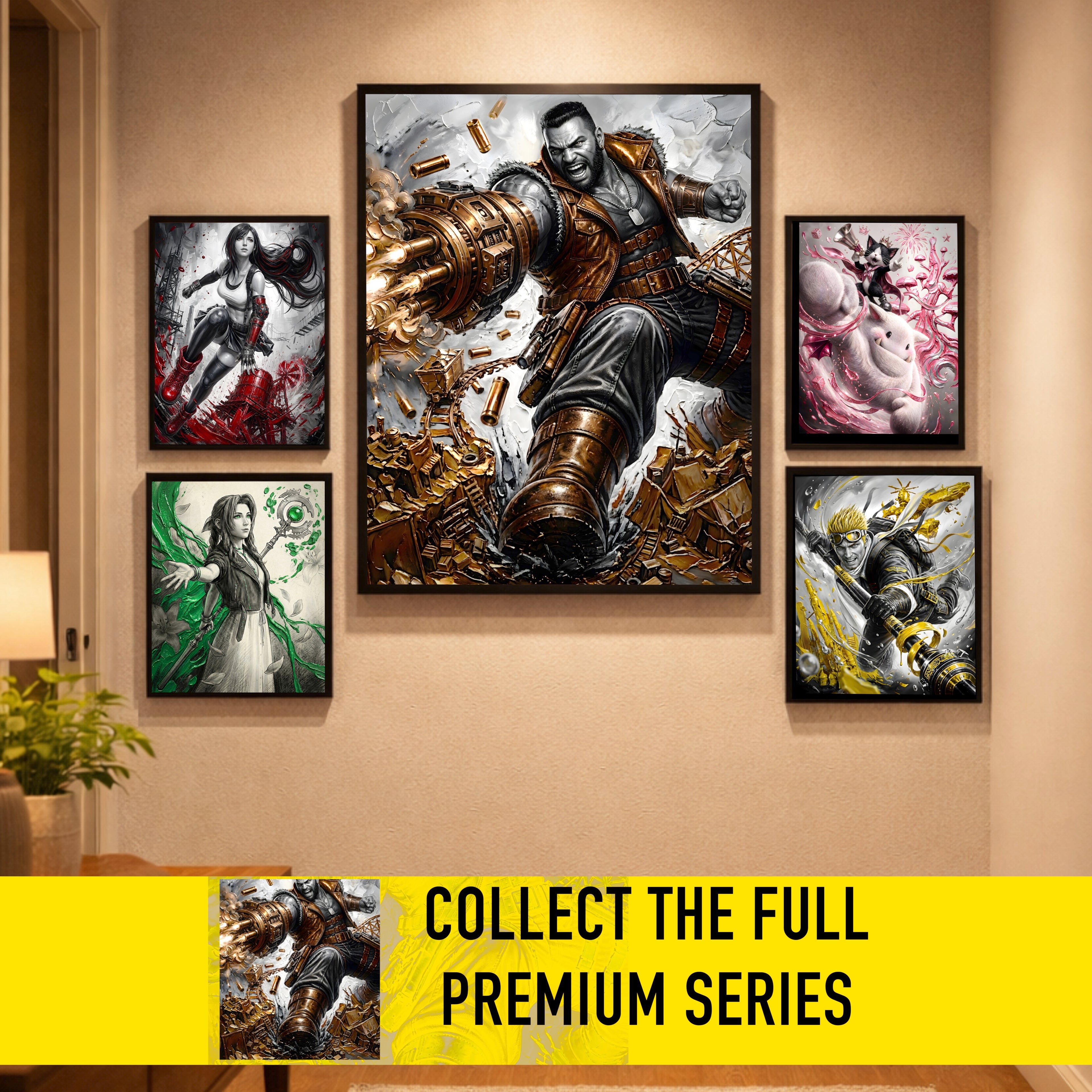 Barret Wallace Art Print – Monochrome Redemption Edition | Final Fantasy VII Fine Art