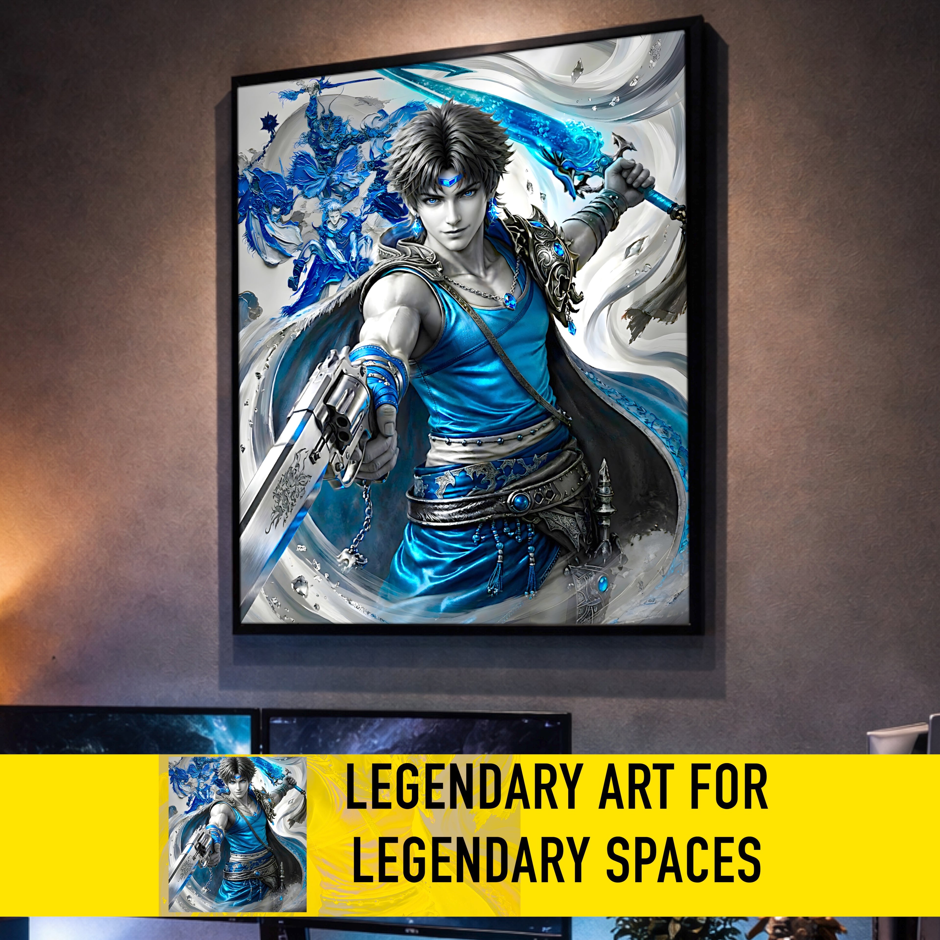 Bartz Klauser Art Print – Monochrome Windborne Edition | Final Fantasy V Fine Art