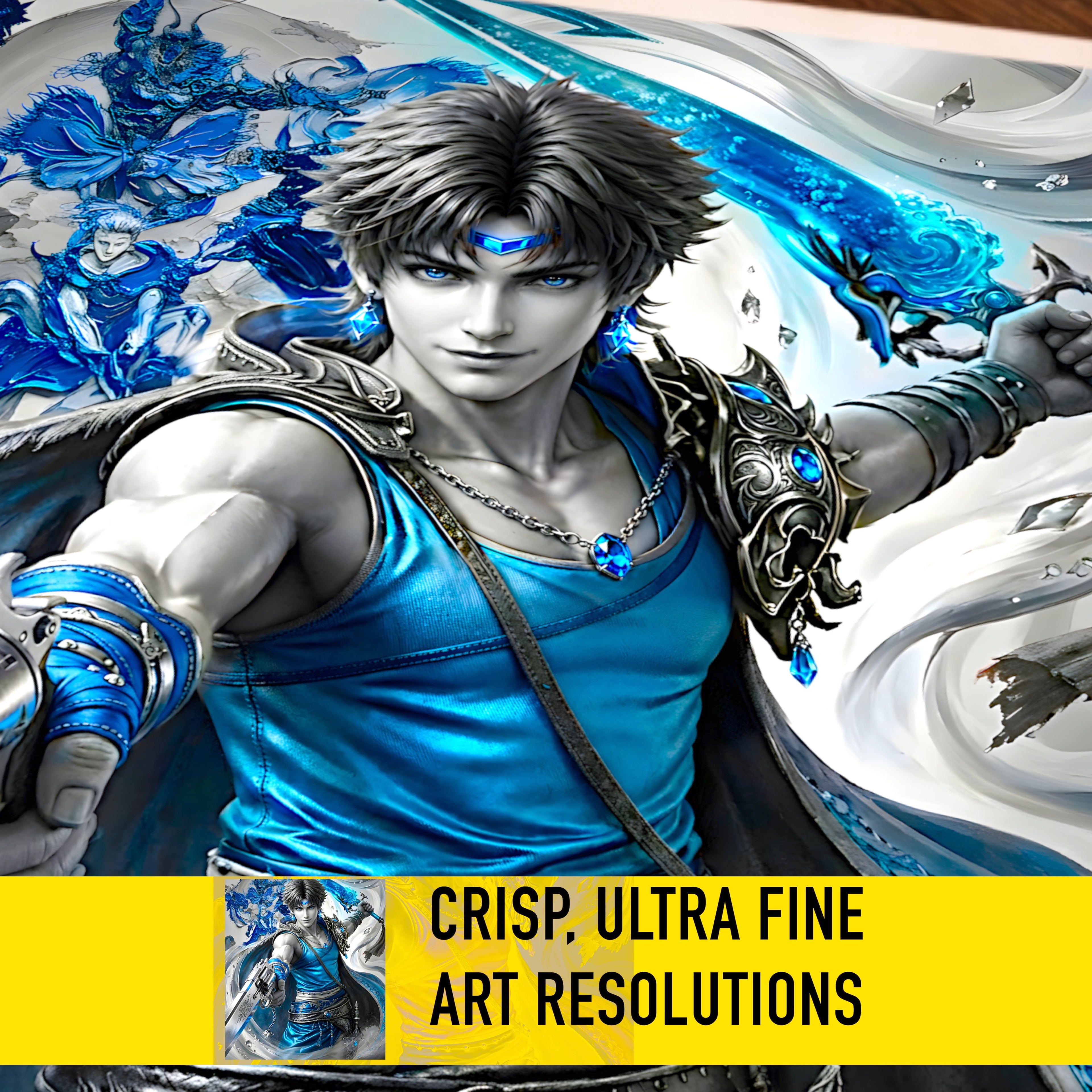 Bartz Klauser Art Print – Monochrome Windborne Edition | Final Fantasy V Fine Art
