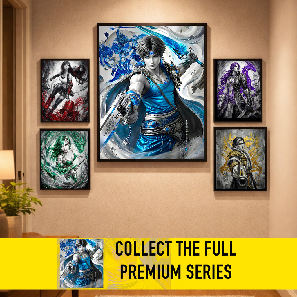 Bartz Klauser Art Print – Monochrome Windborne Edition | Final Fantasy V Fine Art