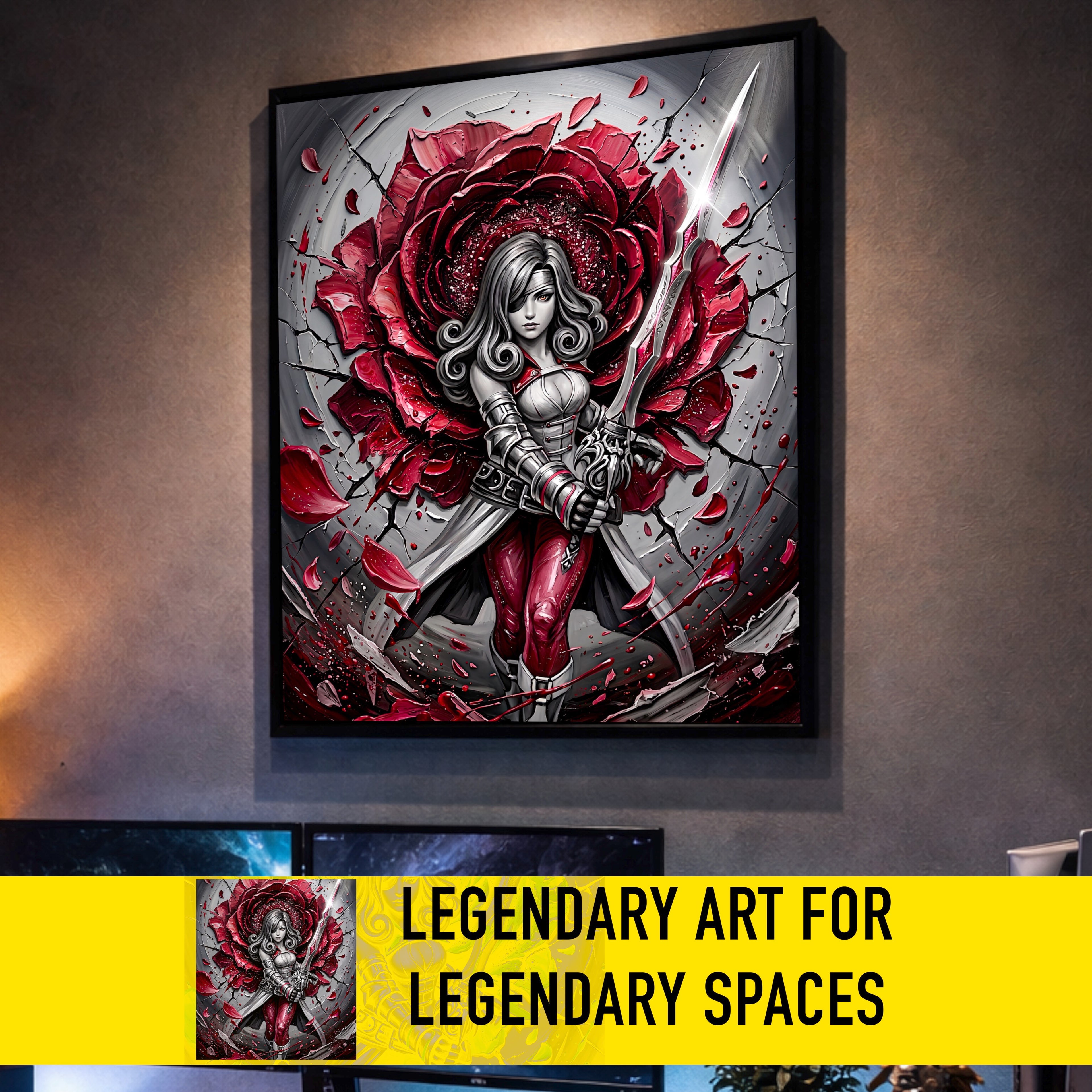 Beatrix Art Print – Monochrome Rose Edition | Final Fantasy IX Save the Queen Fine Art