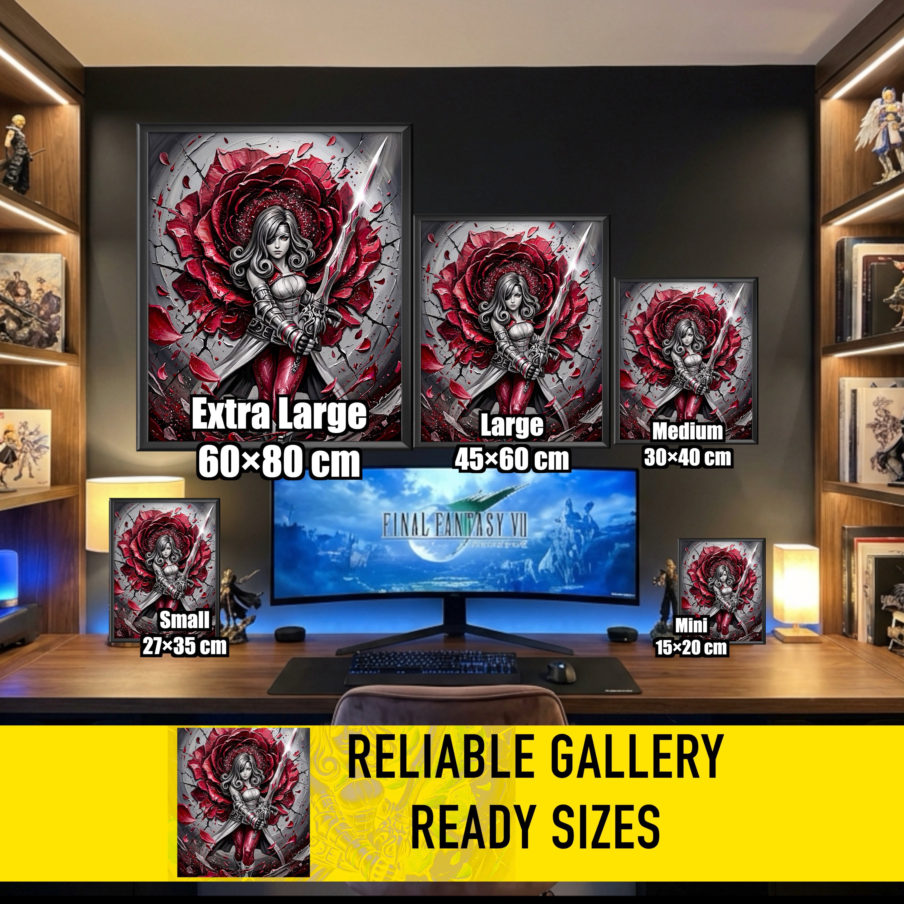 Beatrix Art Print – Monochrome Rose Edition | Final Fantasy IX Save the Queen Fine Art