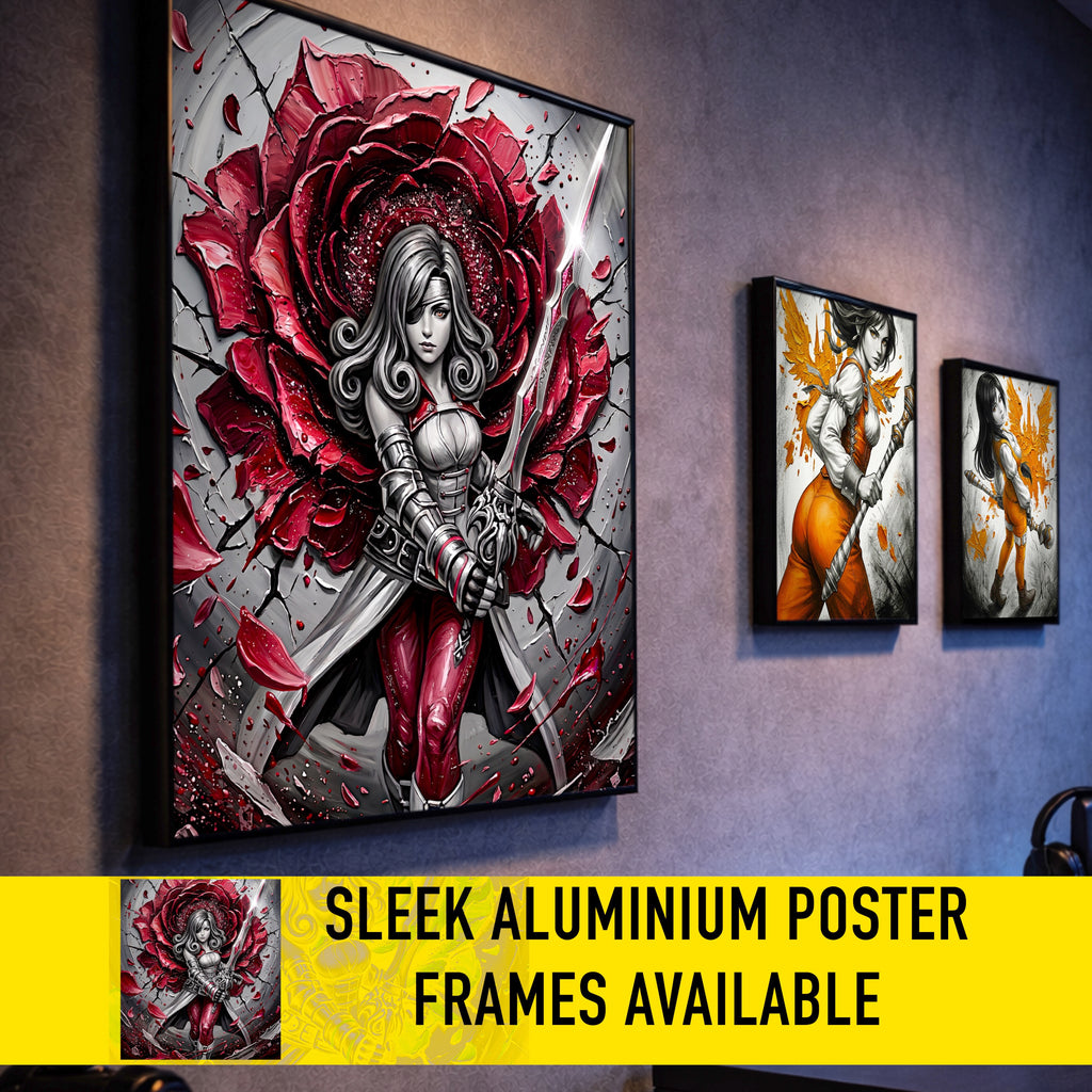 Beatrix Art Print – Monochrome Rose Edition | Final Fantasy IX Save the Queen Fine Art