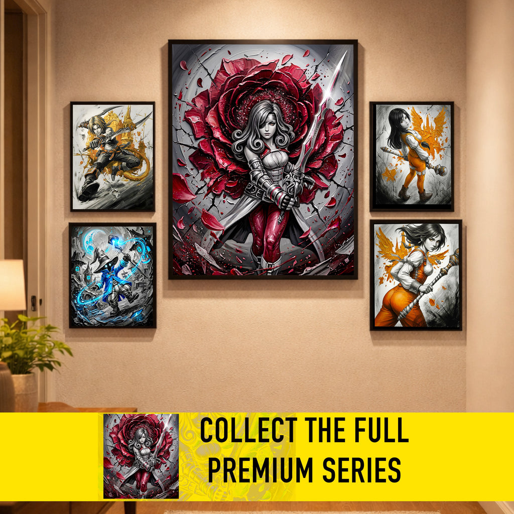Beatrix Art Print – Monochrome Rose Edition | Final Fantasy IX Save the Queen Fine Art