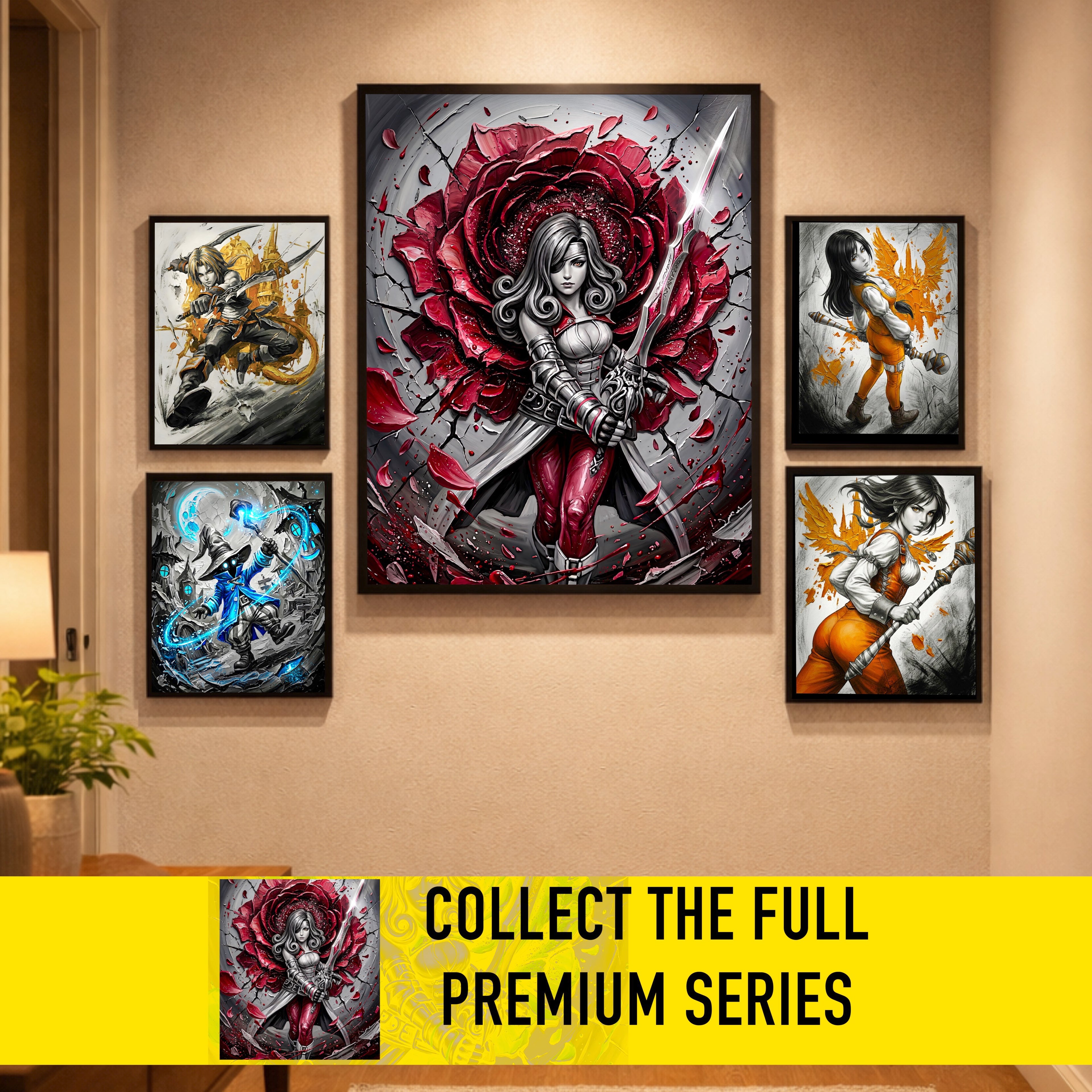 Beatrix Art Print – Monochrome Rose Edition | Final Fantasy IX Save the Queen Fine Art