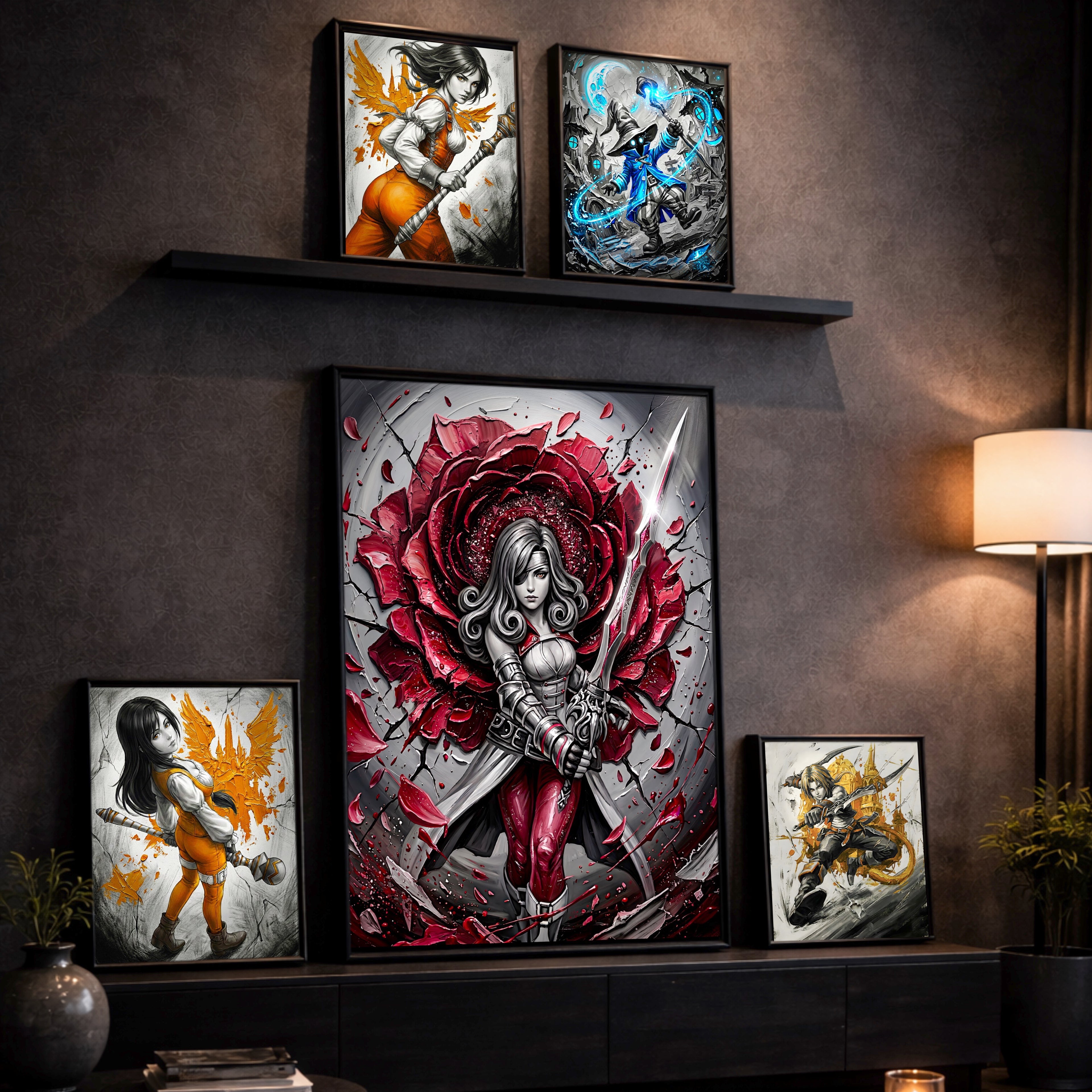 Beatrix Art Print – Monochrome Rose Edition | Final Fantasy IX Save the Queen Fine Art