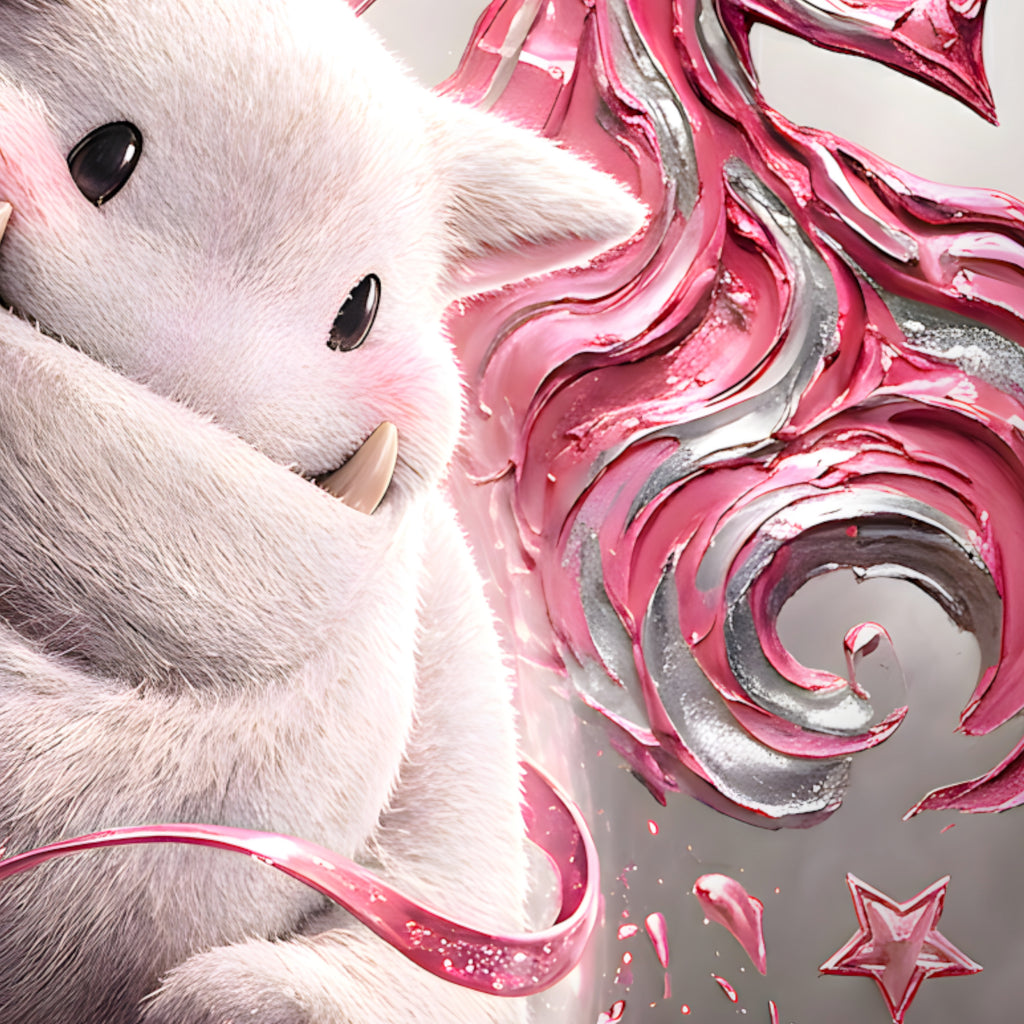 Cait Sith Art Print – Monochrome Gold Saucer Edition | Final Fantasy VII Fine Art