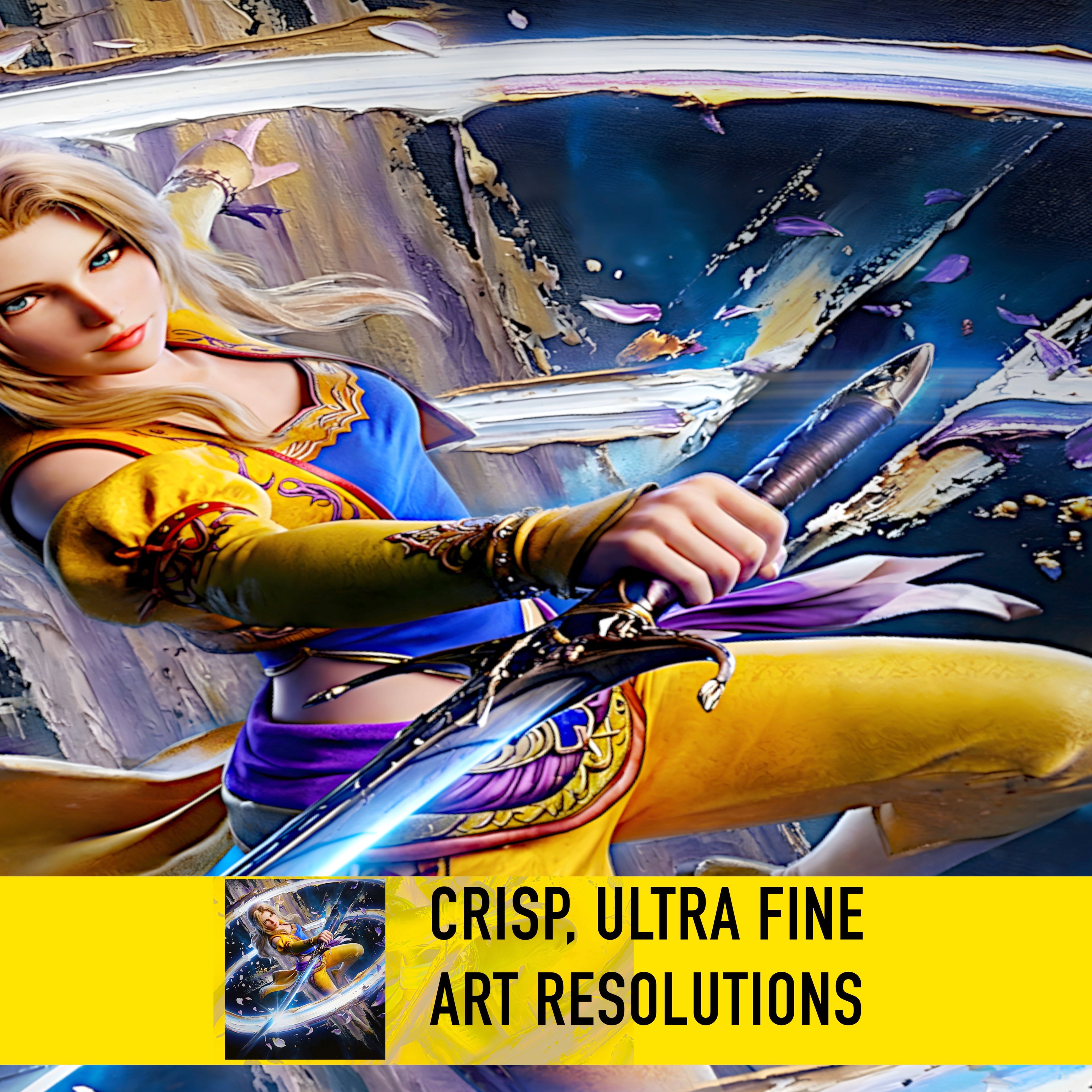 Celes Chere Poster | Final Fantasy VI Spinning Edge Limit Break Artwork | FF6 Wall Art Fine Art Print