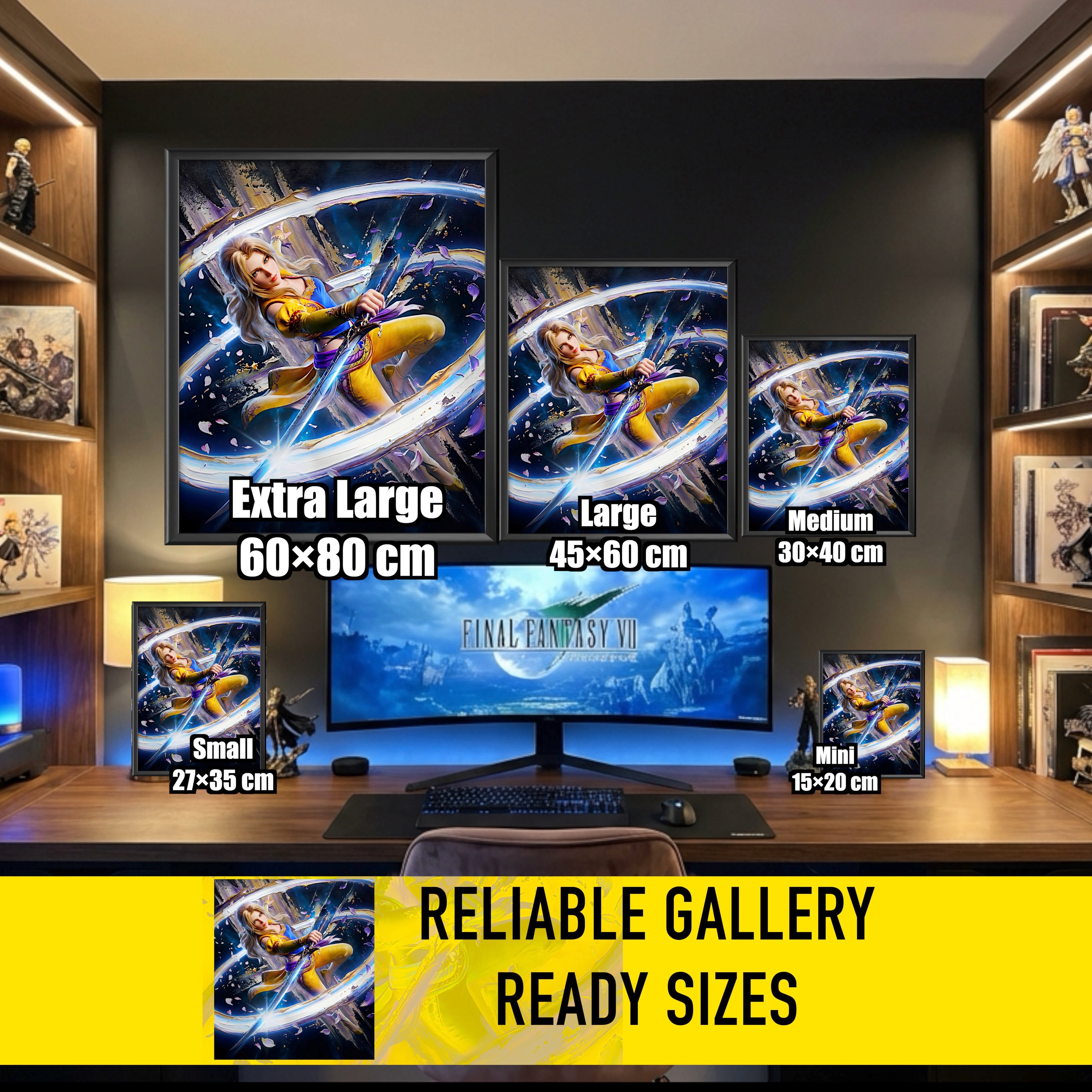 Celes Chere Poster | Final Fantasy VI Spinning Edge Limit Break Artwork | FF6 Wall Art Fine Art Print
