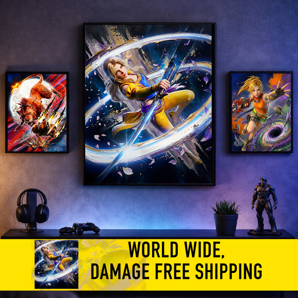 Celes Chere Poster | Final Fantasy VI Spinning Edge Limit Break Artwork | FF6 Wall Art Fine Art Print